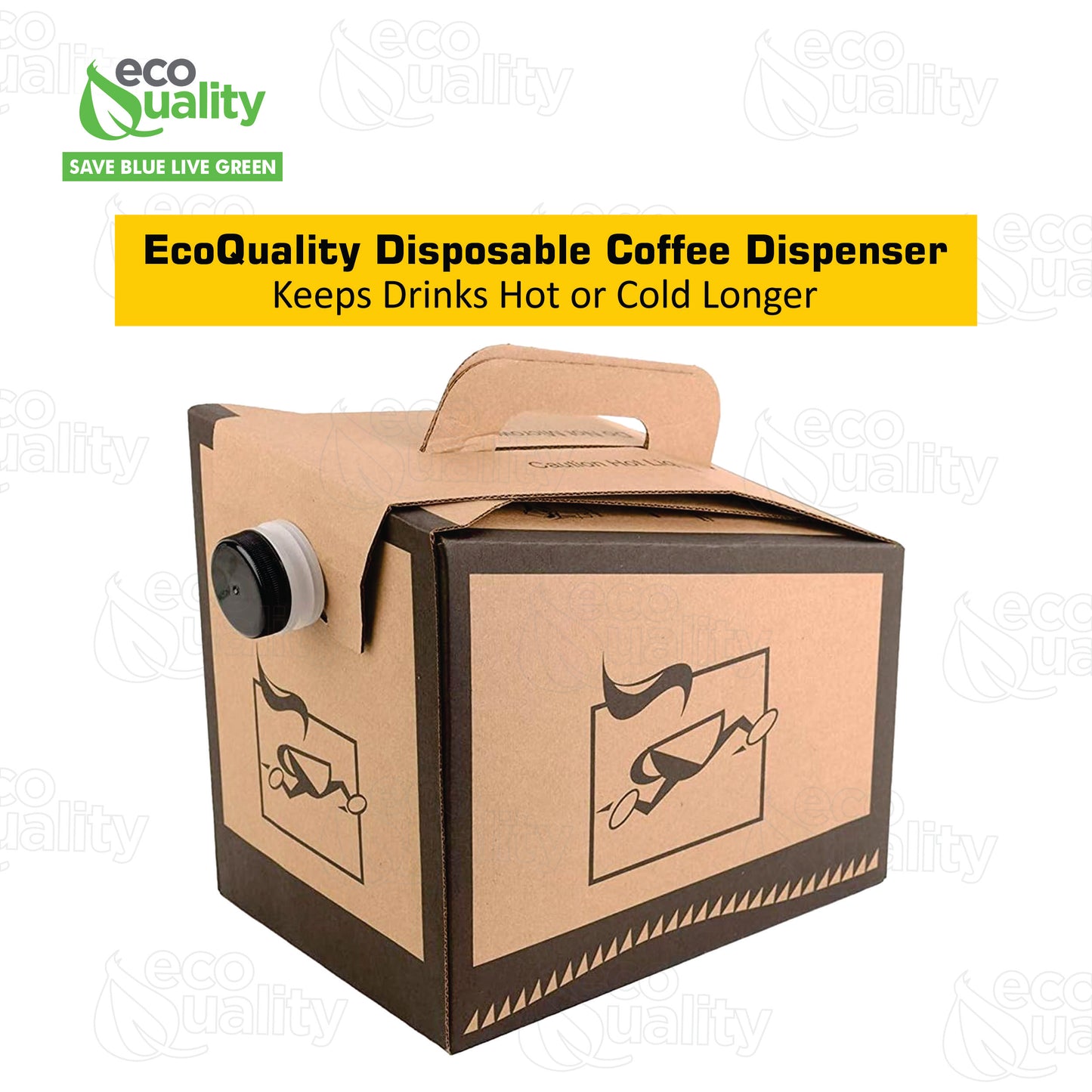 96oz Portable Box of Joe Disposable Coffee Dispenser for Insulated Hot Cold Drinks To Go