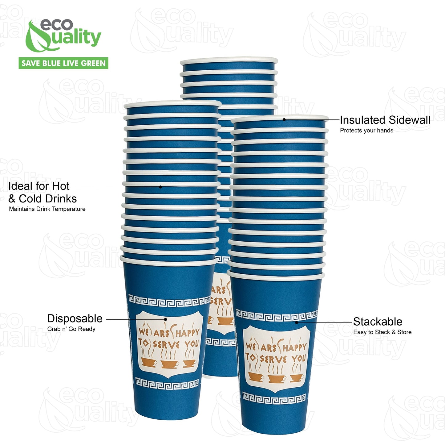 New York Greek Style Insulated Paper Hot Cold Cups