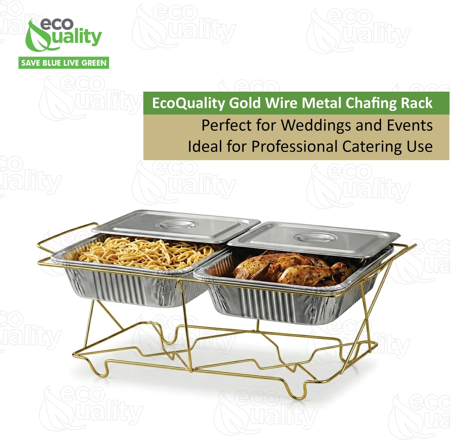 Wire Chafing Rack – Elegant Black & Gold for Buffets, Catering & Events