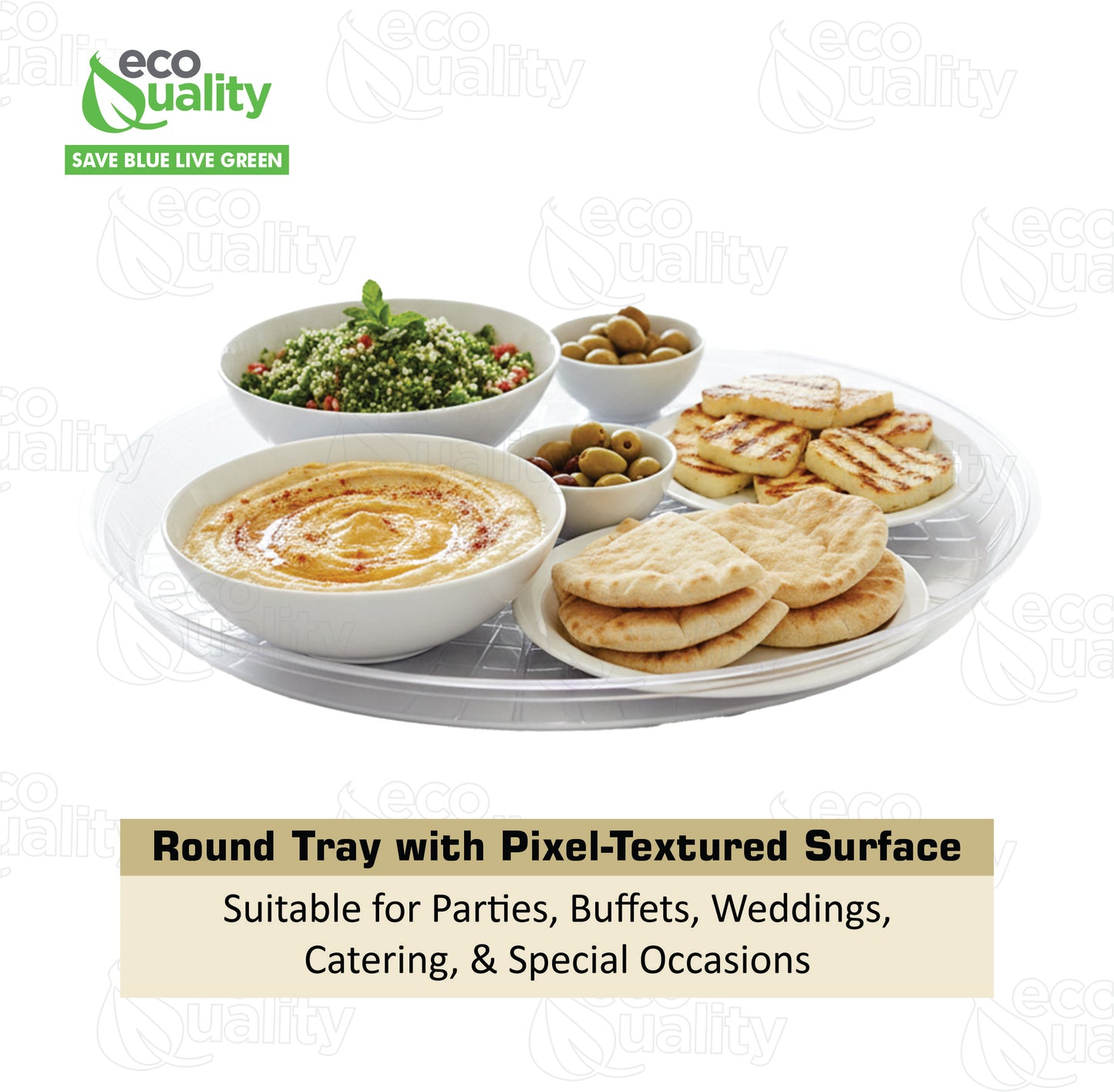 12 Inch Pixel Clear Serving Tray
