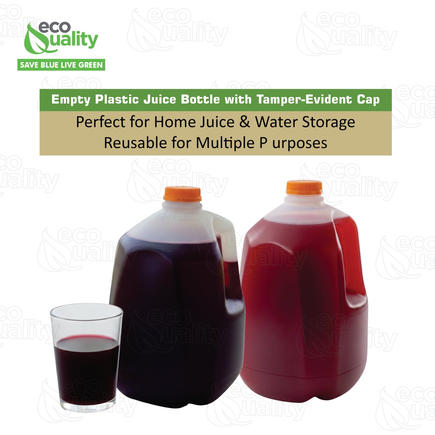 128oz Empty Plastic Juice Bottles with Tamper Evident Caps