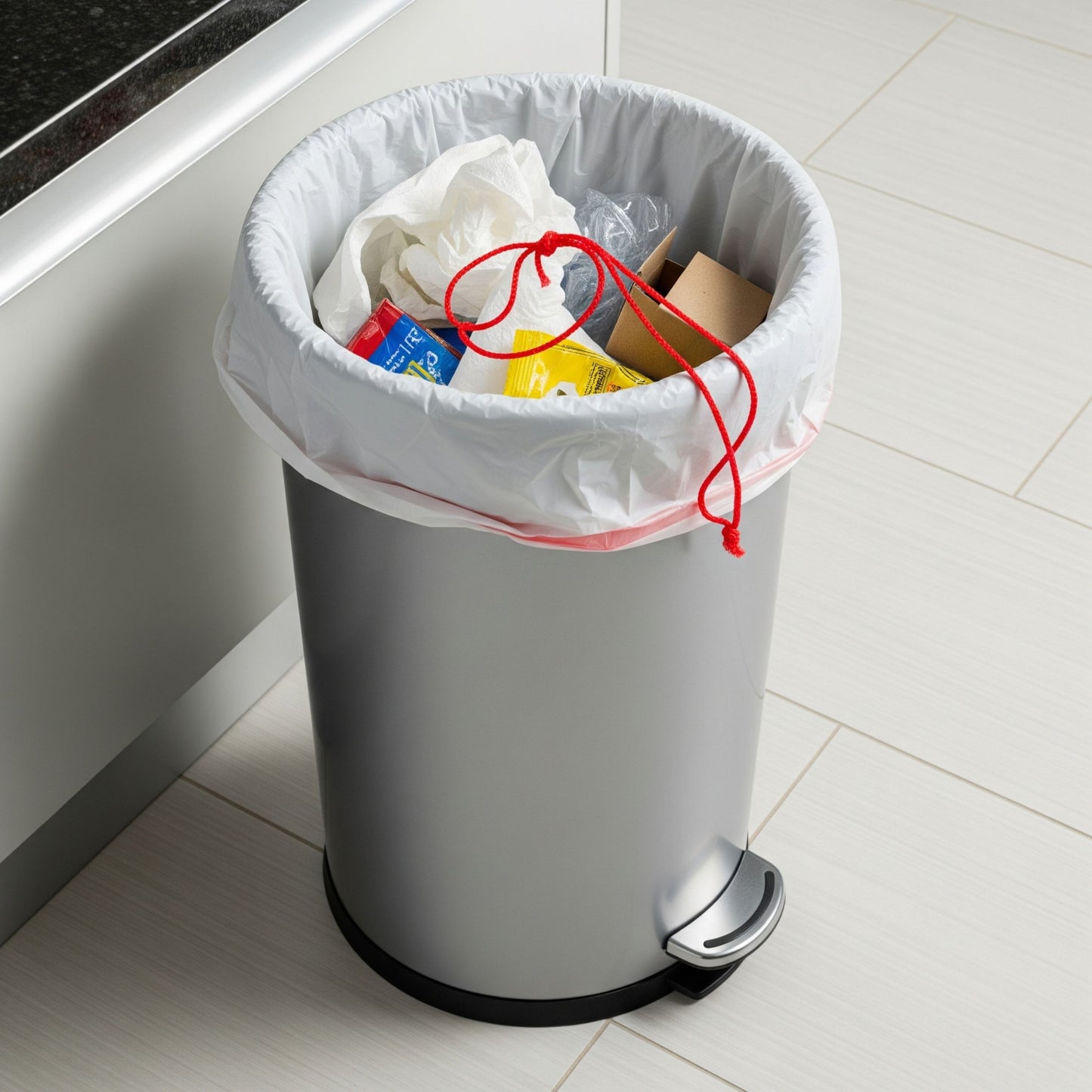 Plastic Trash Bags - White Tall Kitchen Garbage Bags (13 Gallon)