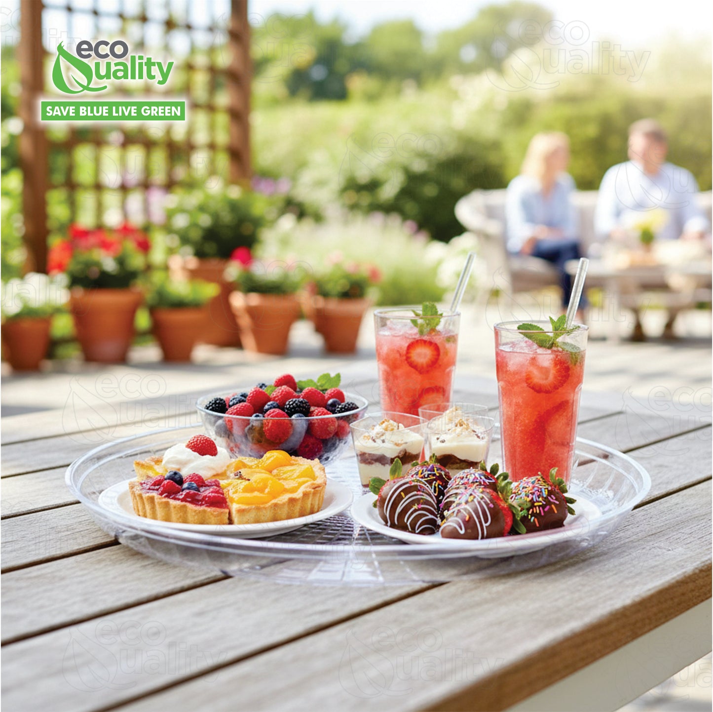 12 Inch Pixel Clear Serving Tray