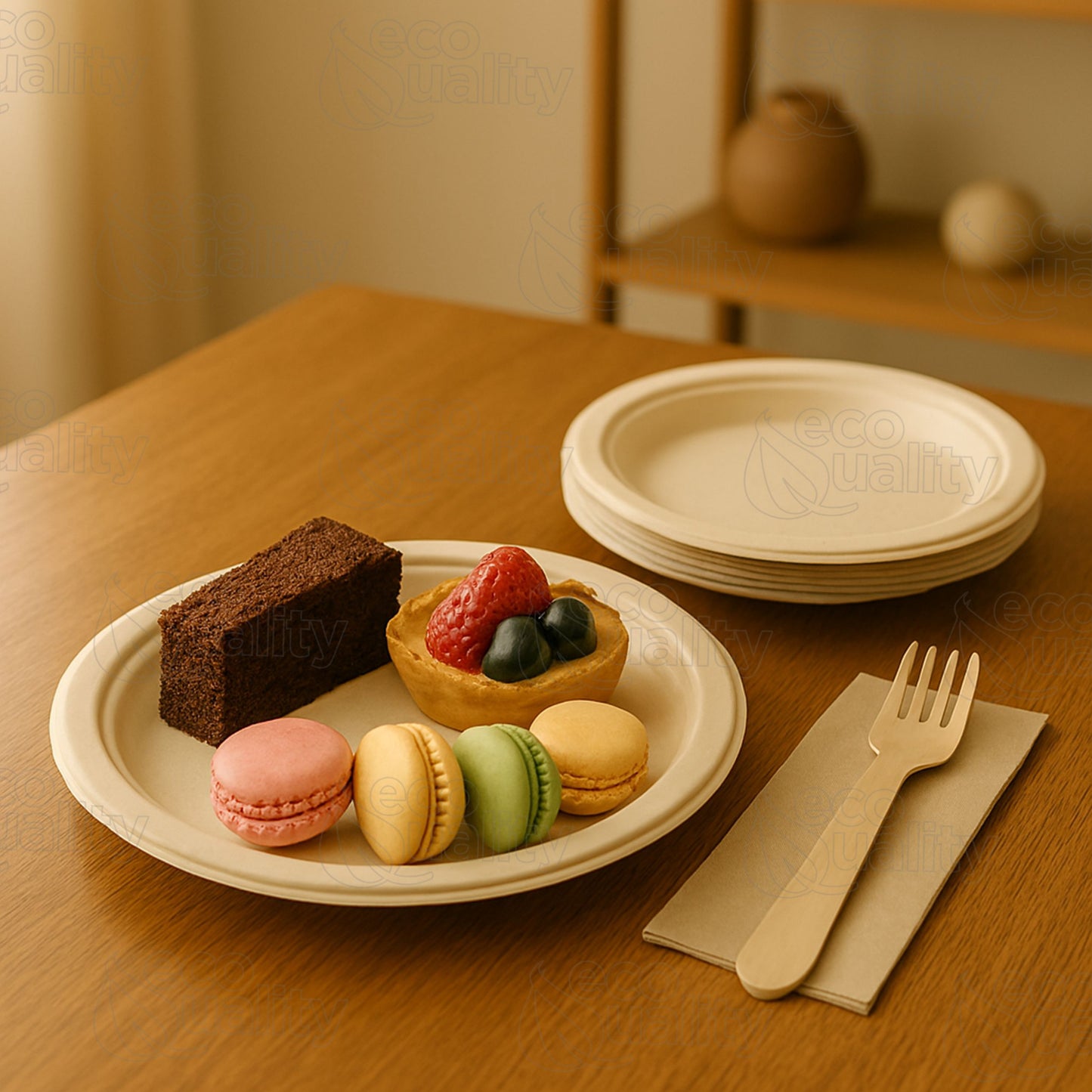 7 Inch Round White Compostable Fiber Plates