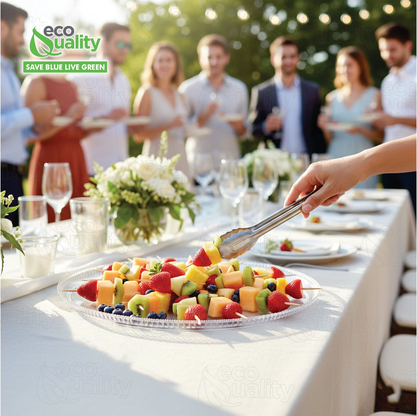 Ridged Clear Round Plastic Tray – Durable Serving Trays for Catering