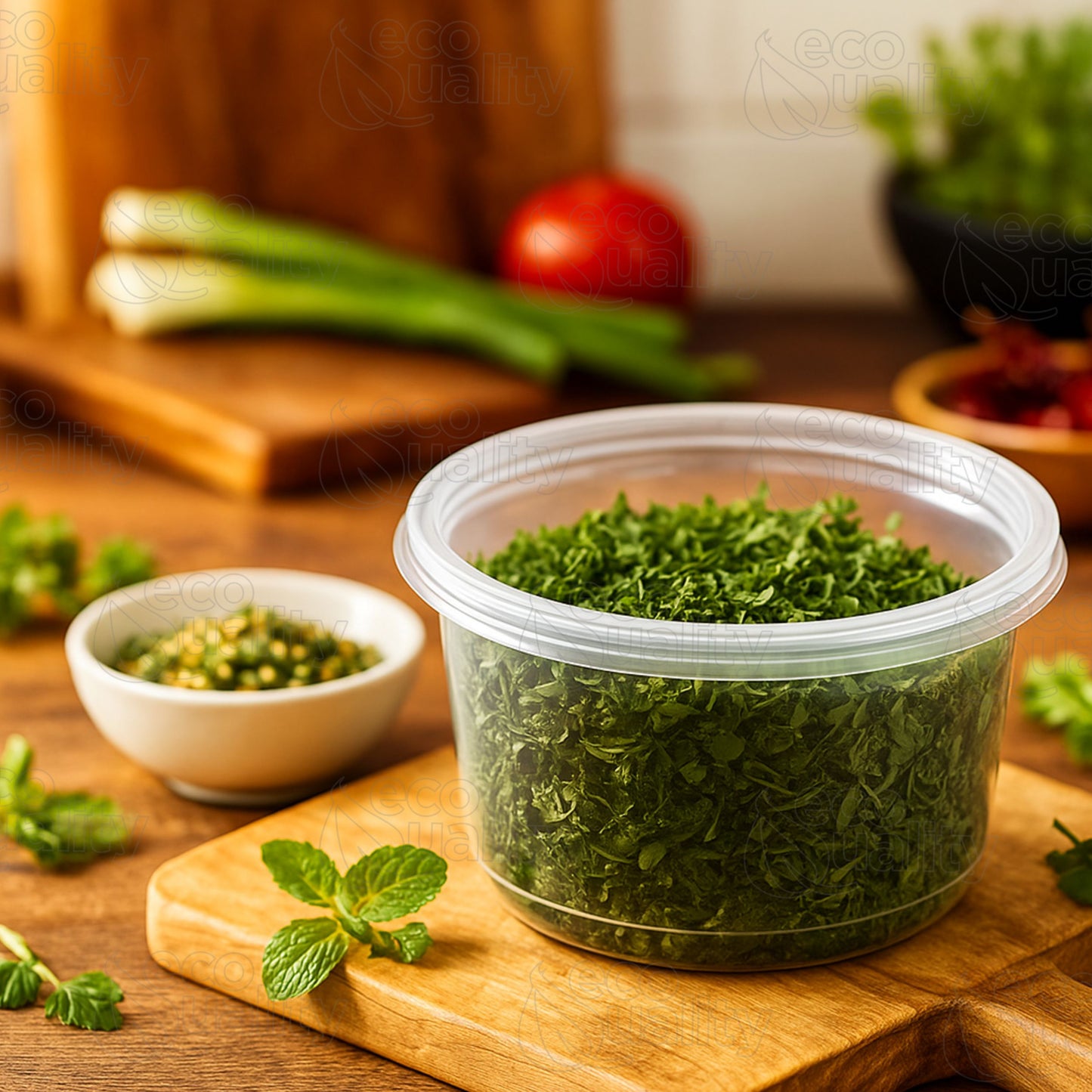 Round Plastic Deli Food Storage Containers with Lids Translucent Clear (8oz, 16oz, 32oz)
