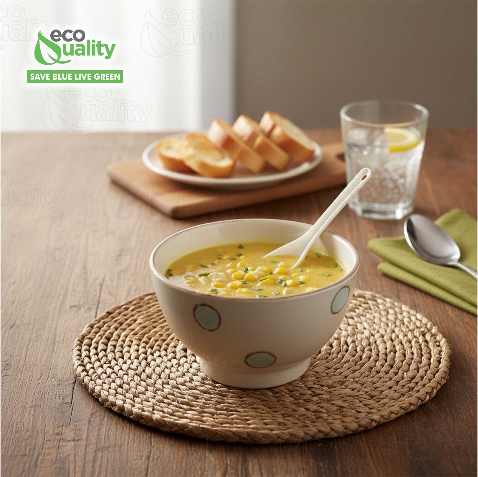 Asian White Plastic Disposable Dining Soup Spoons
