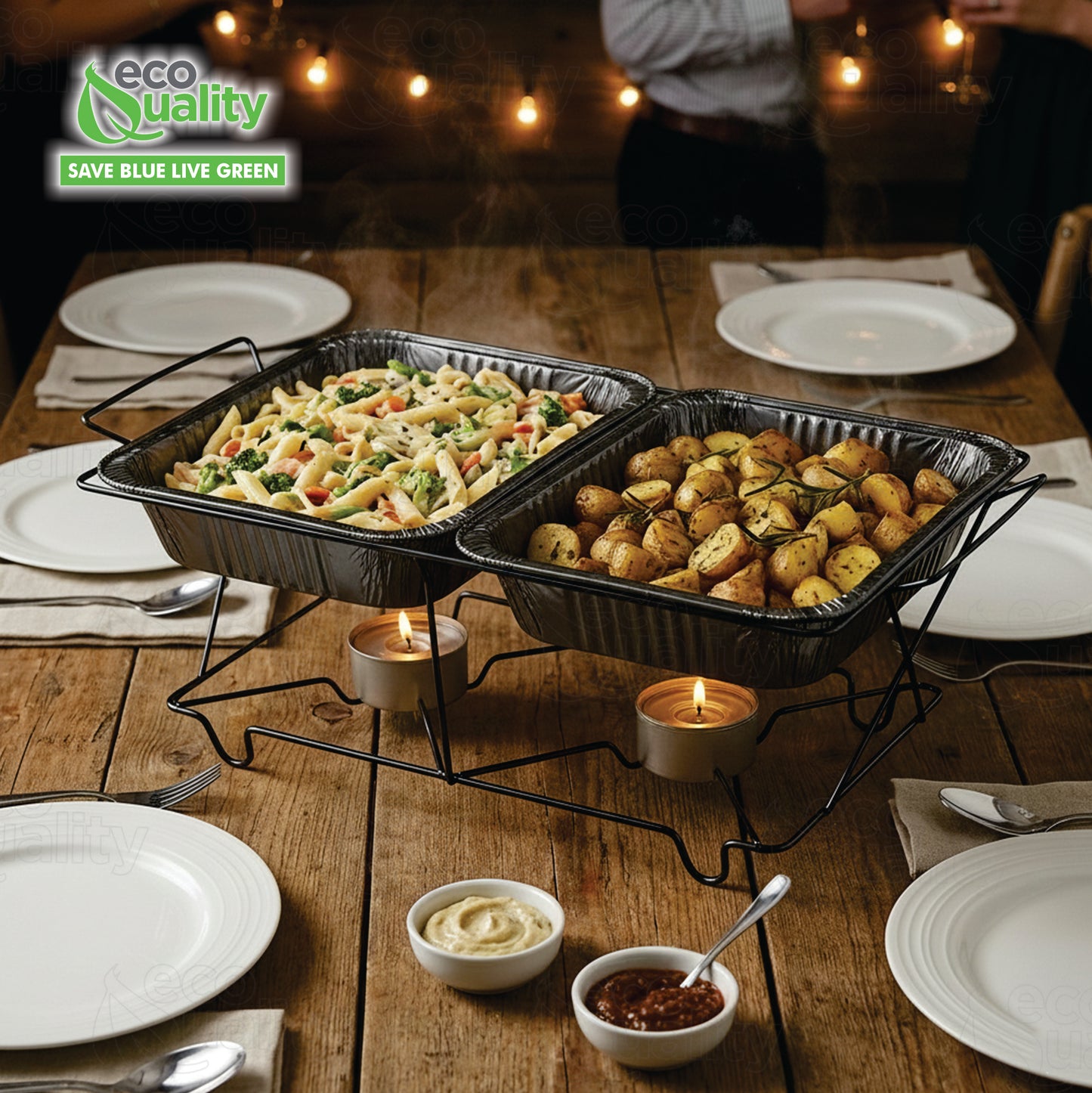 Wire Chafing Rack – Elegant Black & Gold for Buffets, Catering & Events