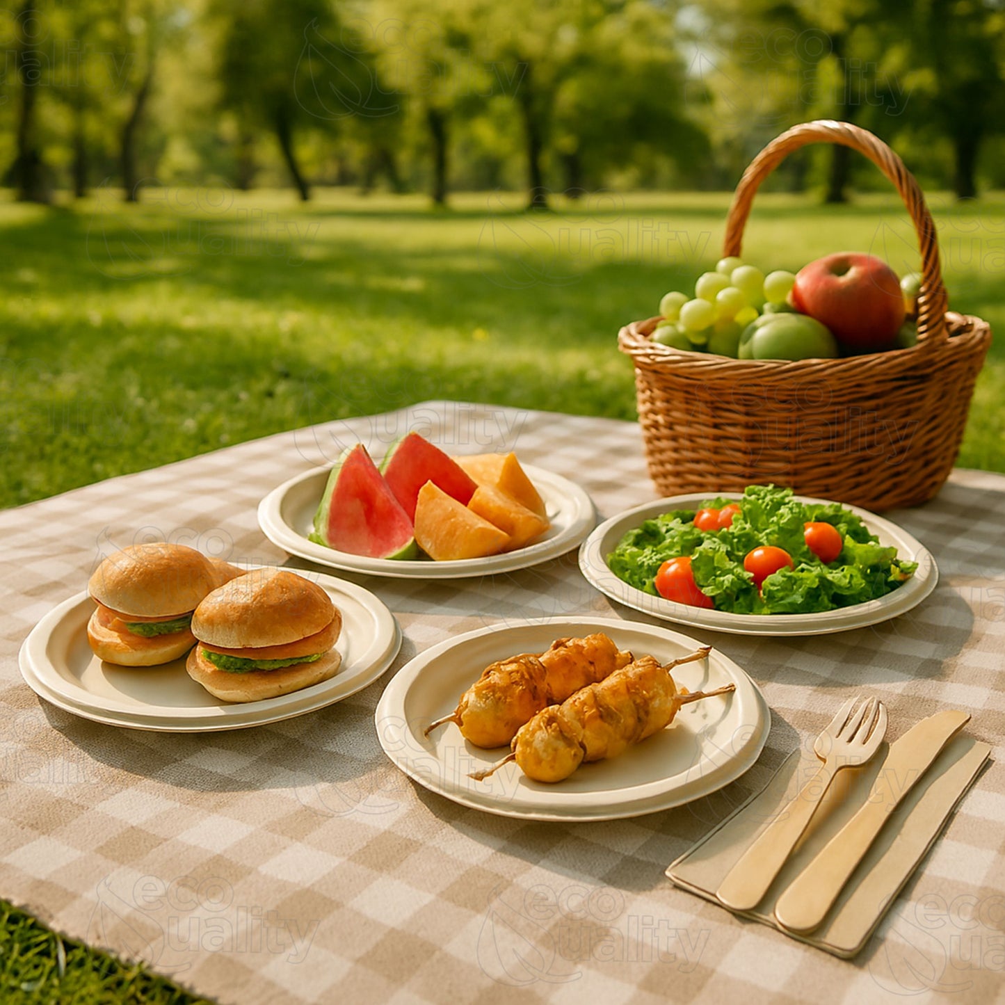EcoQuality Compostable 6" Fiber Plates