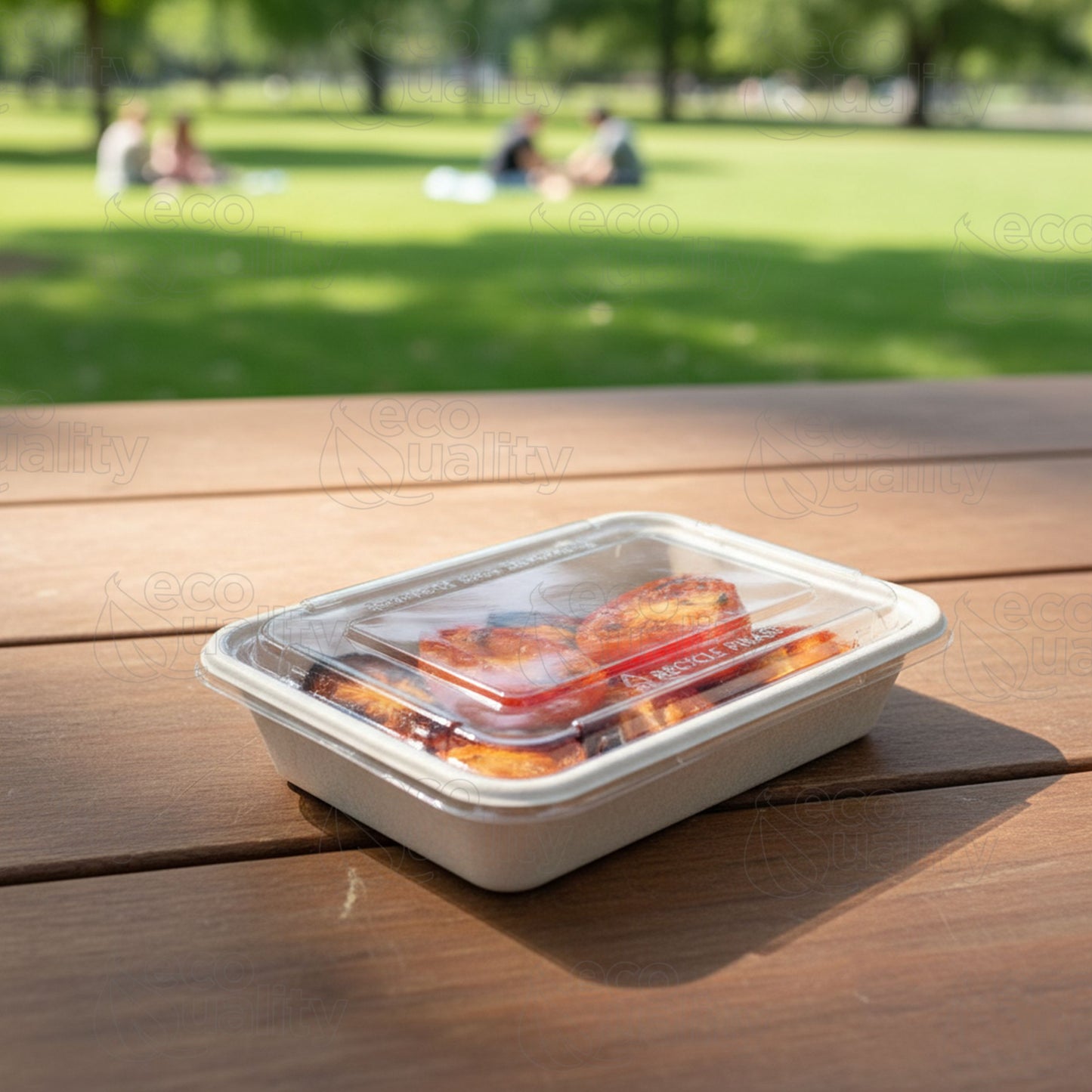 Compostable Rectangular Food Containers with Lids