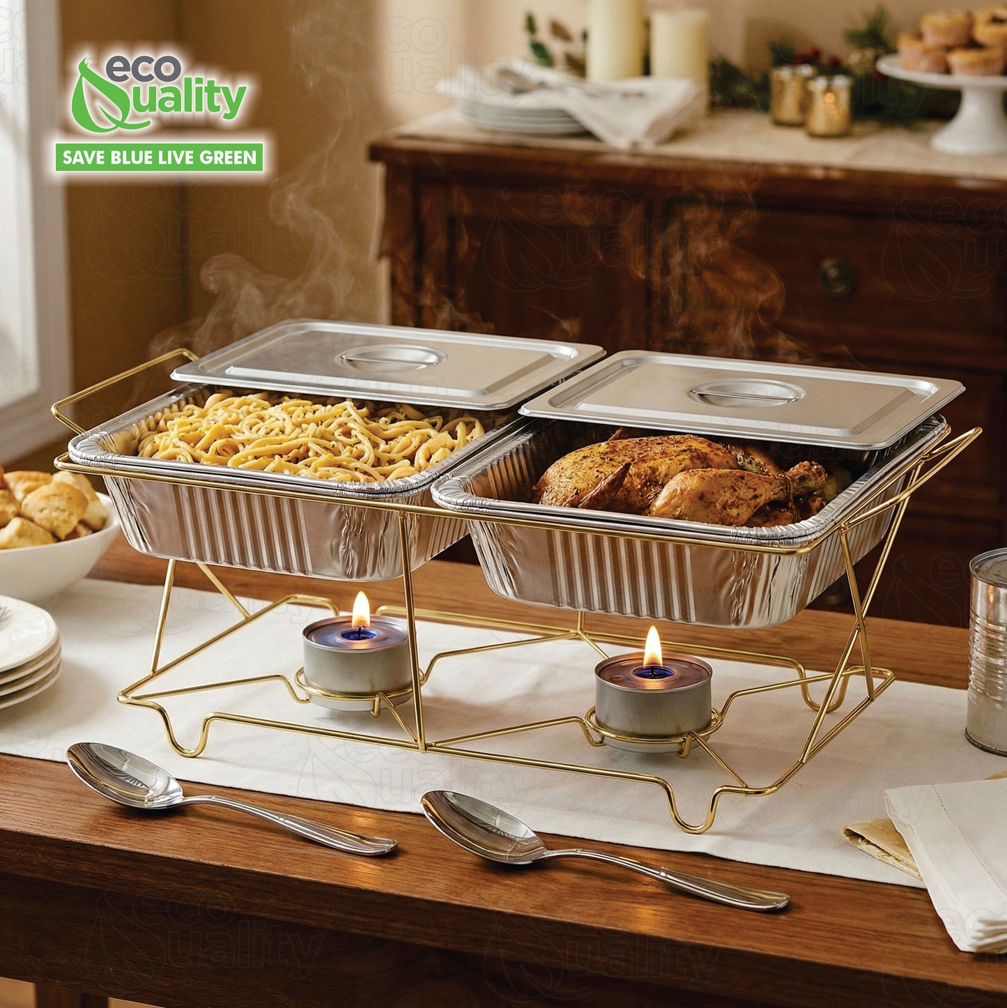 Wire Chafing Rack – Elegant Black & Gold for Buffets, Catering & Events