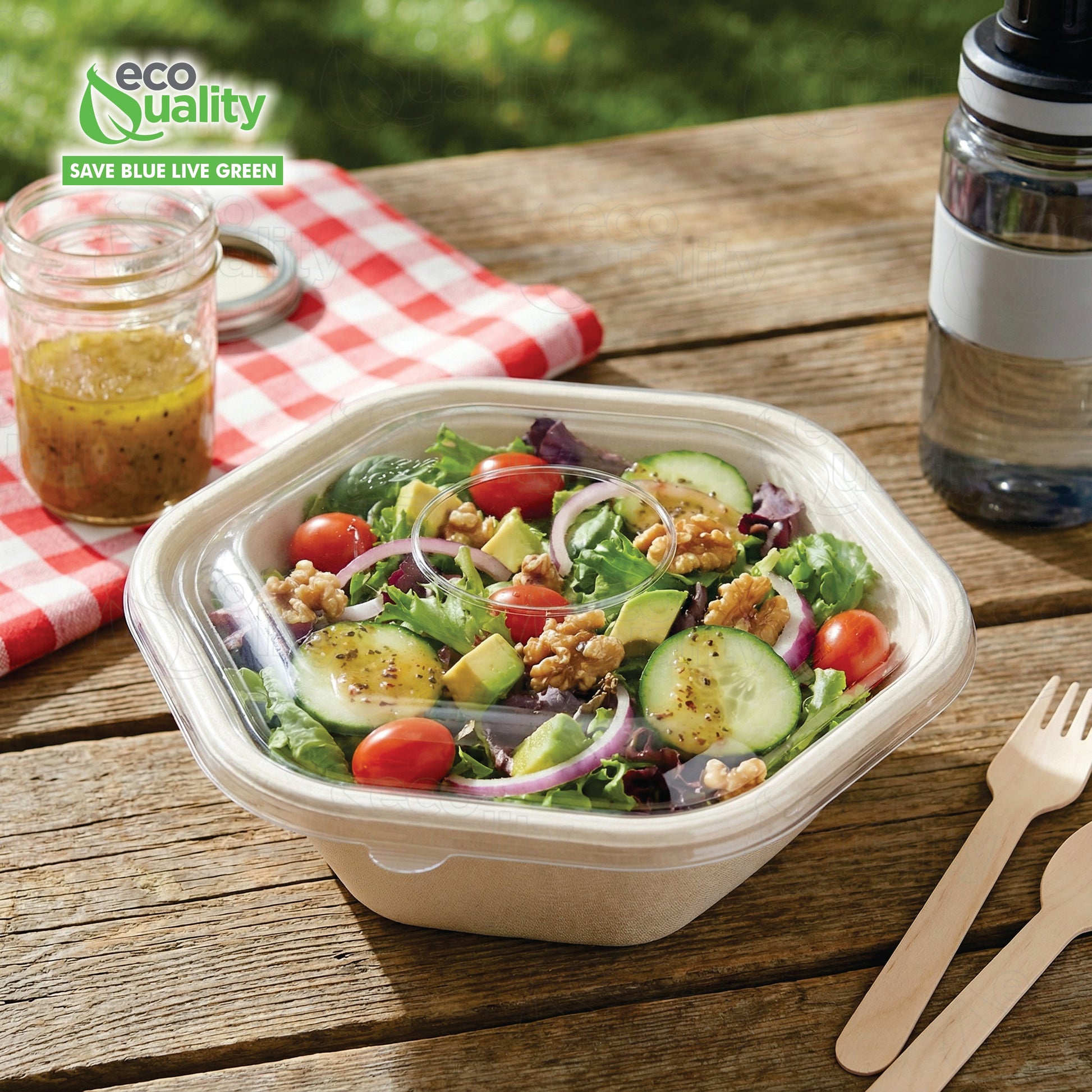Hexagon 24oz disposable bowl made from sugarcane fiber compostable catering use