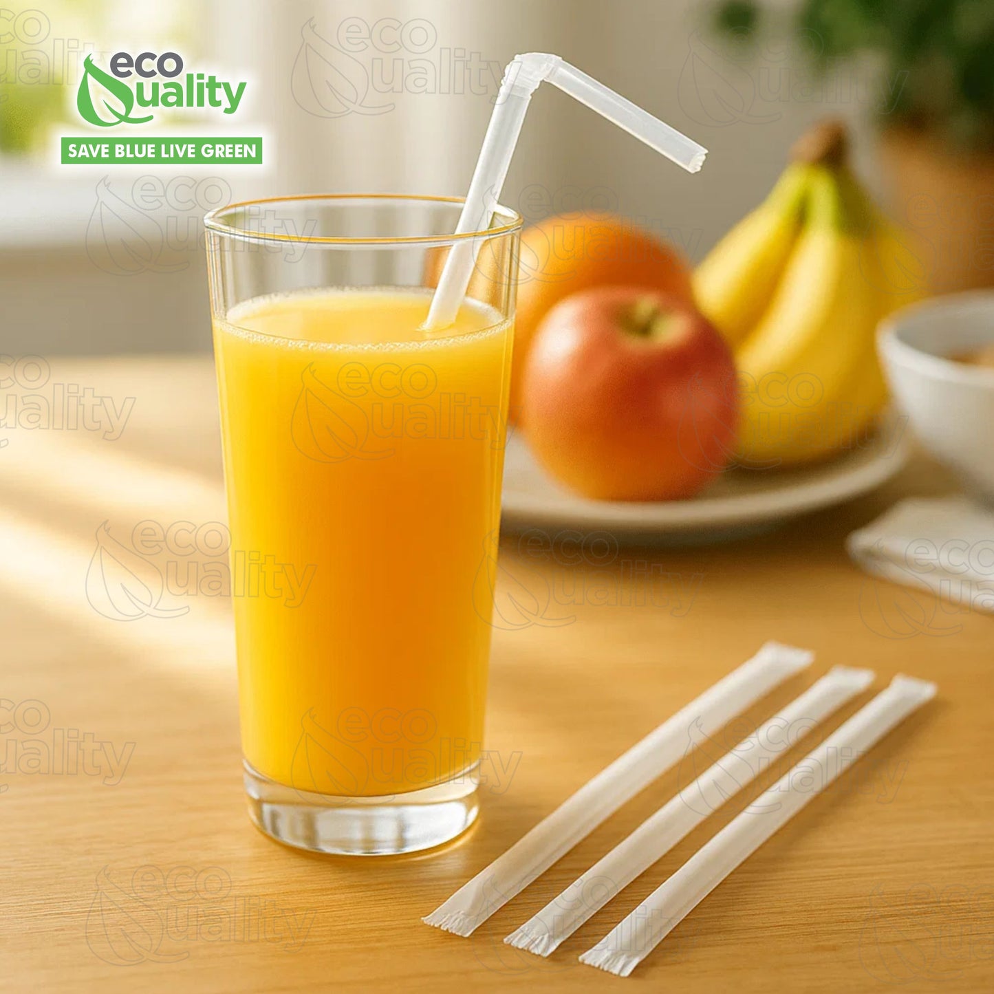 400pc Straws Clear Plastic Flexible Individually Wrapped BPA Free Plastic, Food Safe