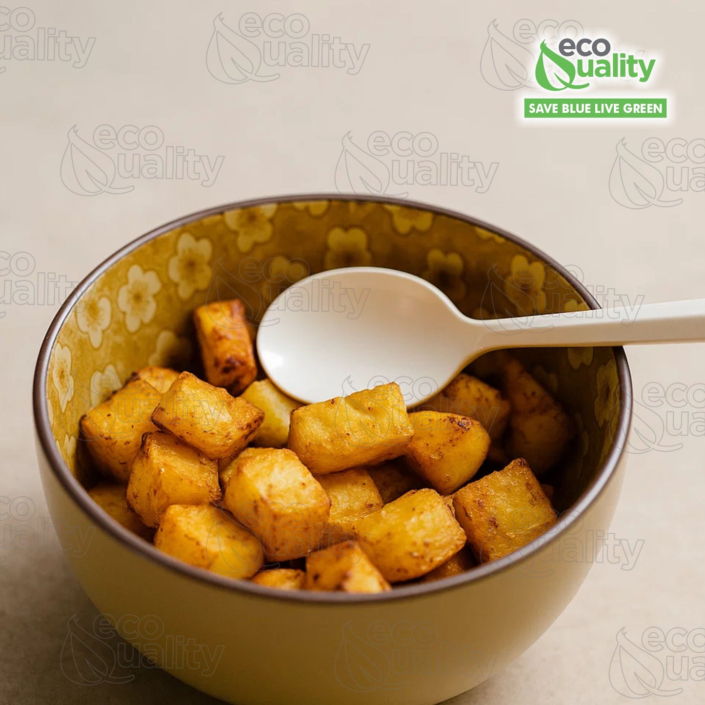 Disposable Plastic Medium Weight Spoon White/Black Unwrapped