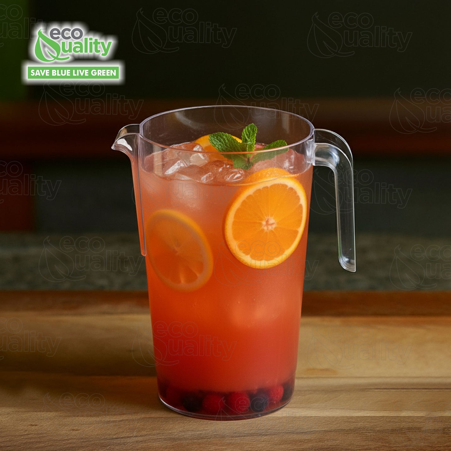 50oz Crystal Clear Plastic Beverage Carafe Pitcher