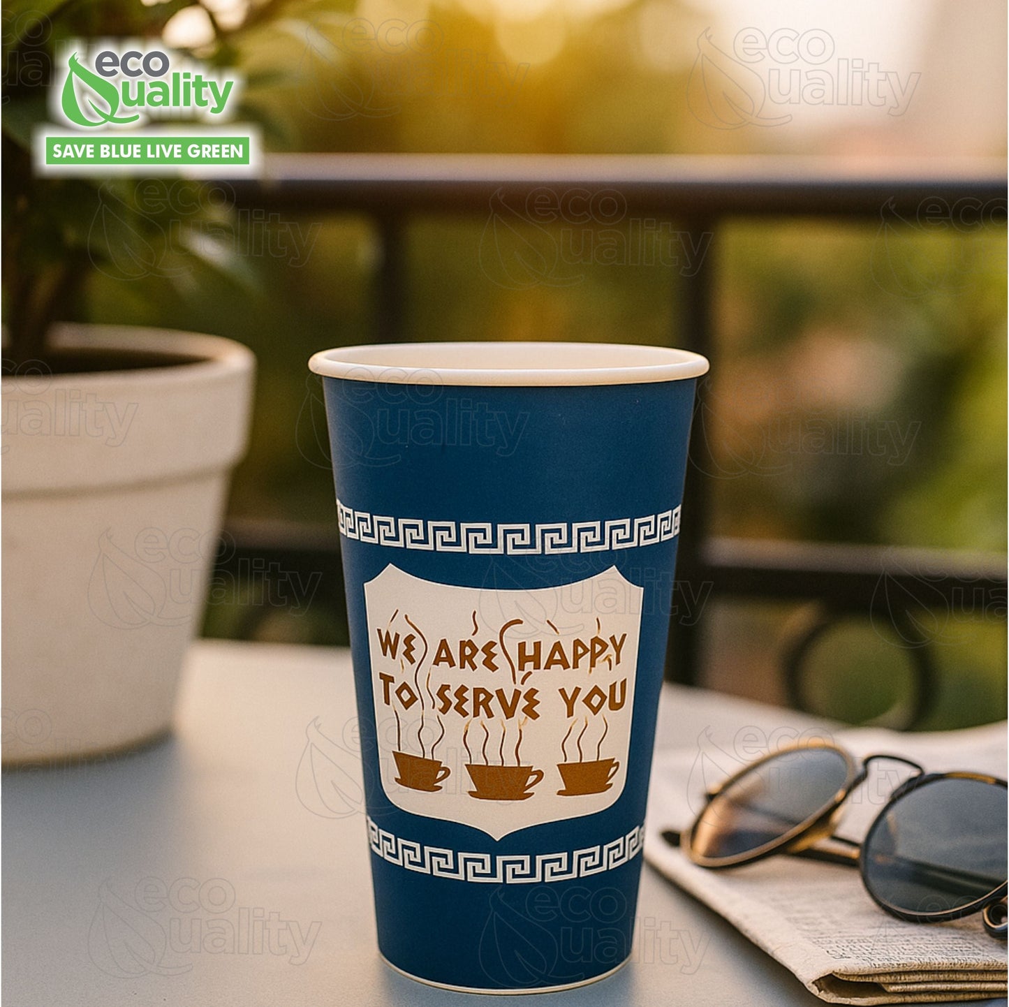 New York Greek Style Insulated Paper Hot Cold Cups