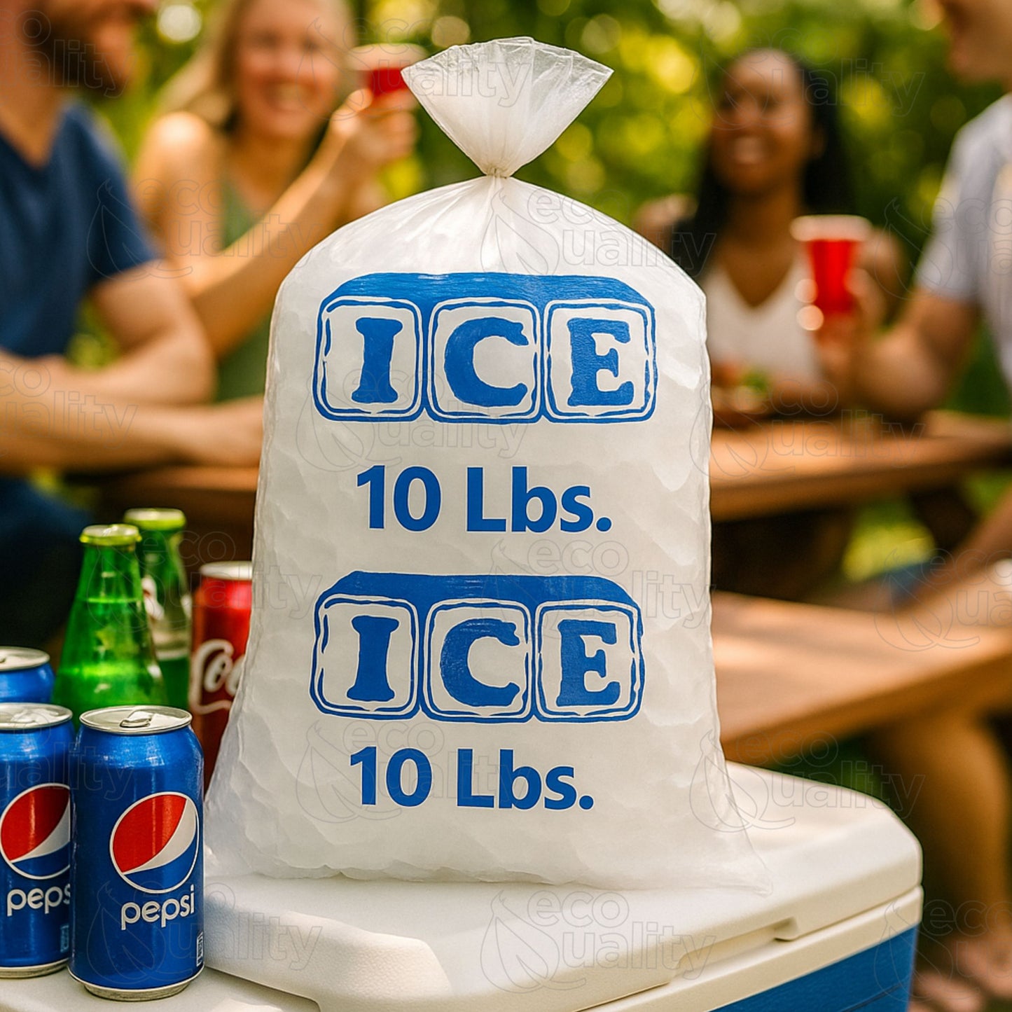 Clear Poly Ice Bags 10LB - Durable and Heavy Duty Ice Bags Commercial Grade