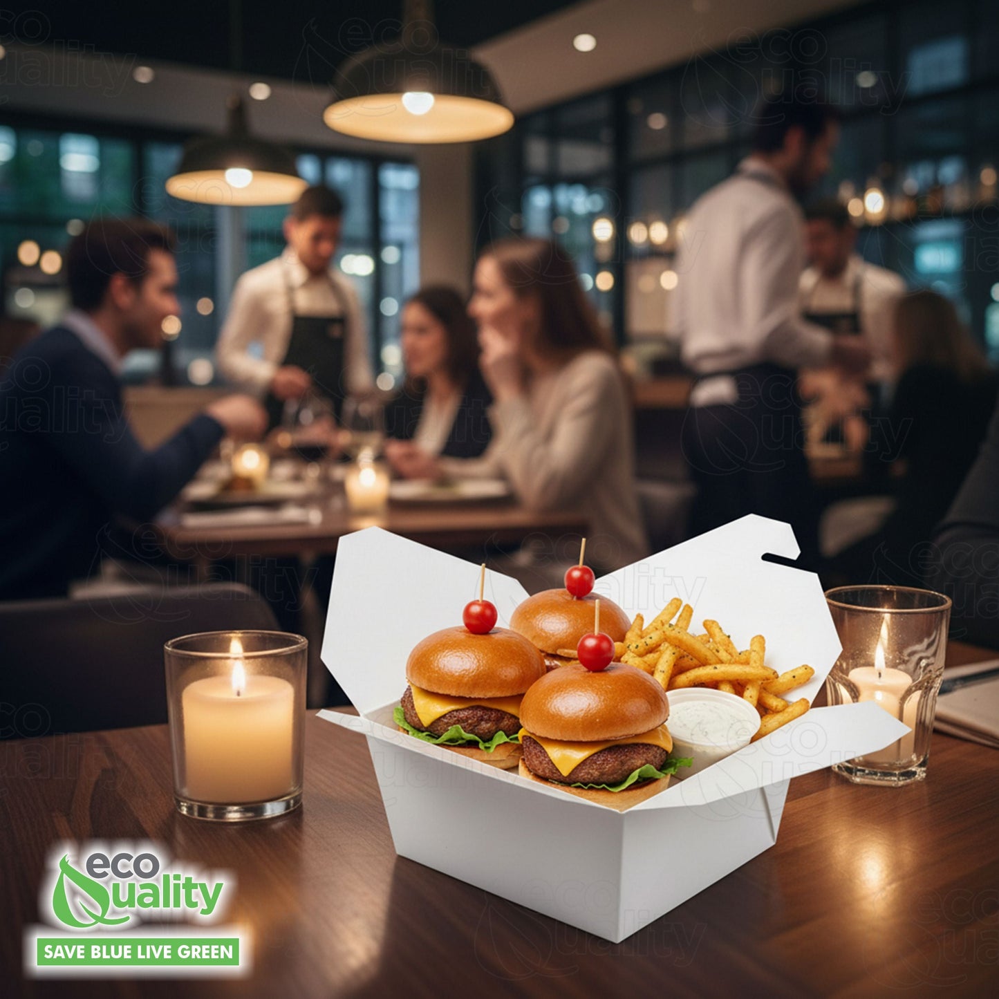 #4 White Paper Take Out Food Containers with Closeable Lid