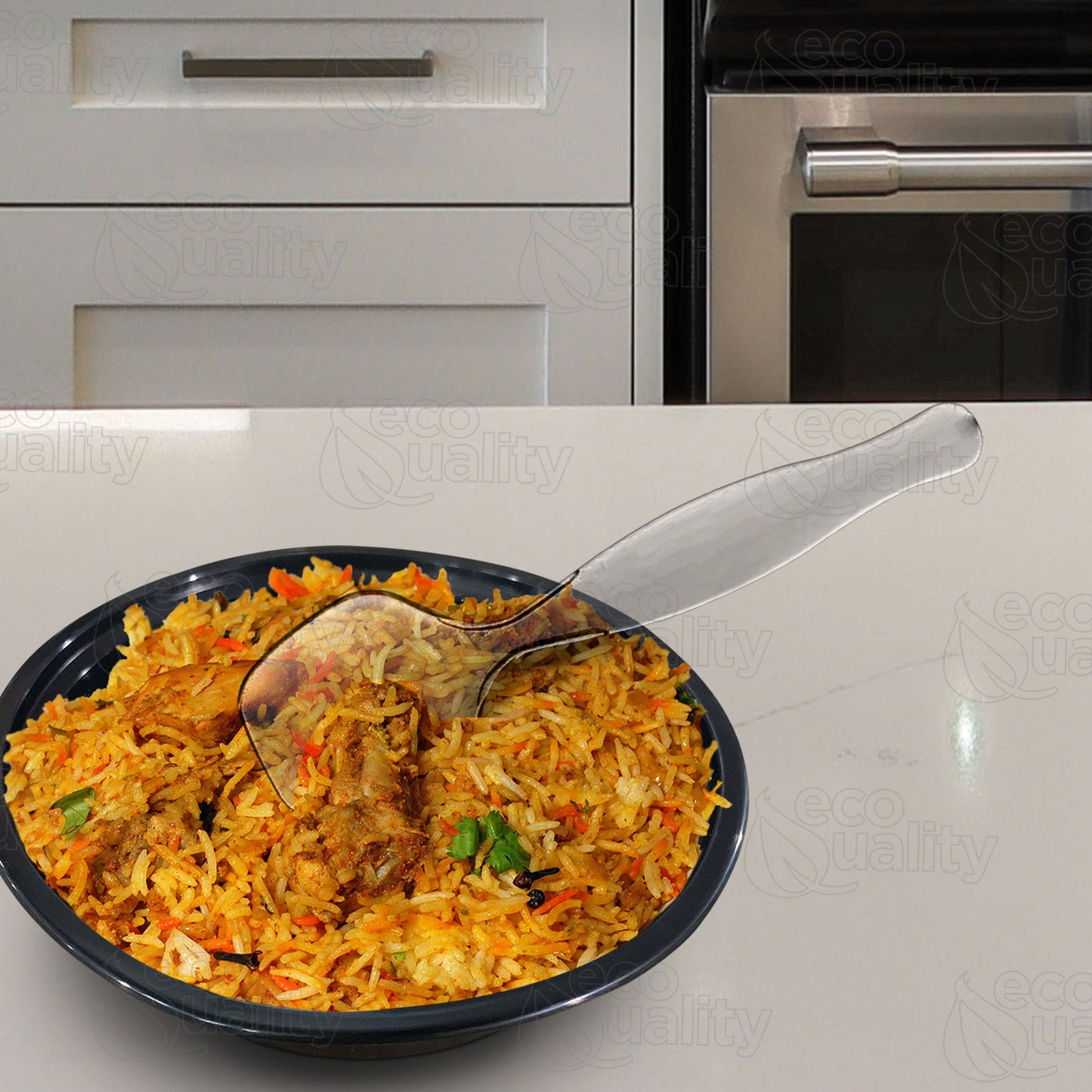 Disposable Plastic Clear Serving Spoons | Heavy Duty | Large 8.5