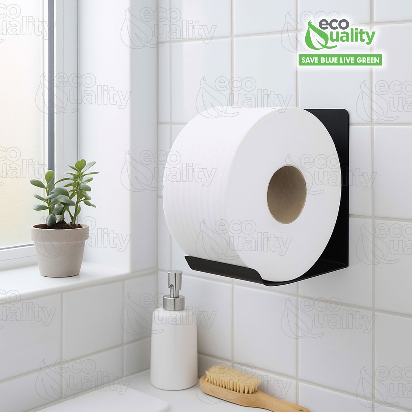 9" Diameter Toilet Paper Jumbo Roll Bathroom Tissue - 2-Ply White 1000 Feet Per Roll