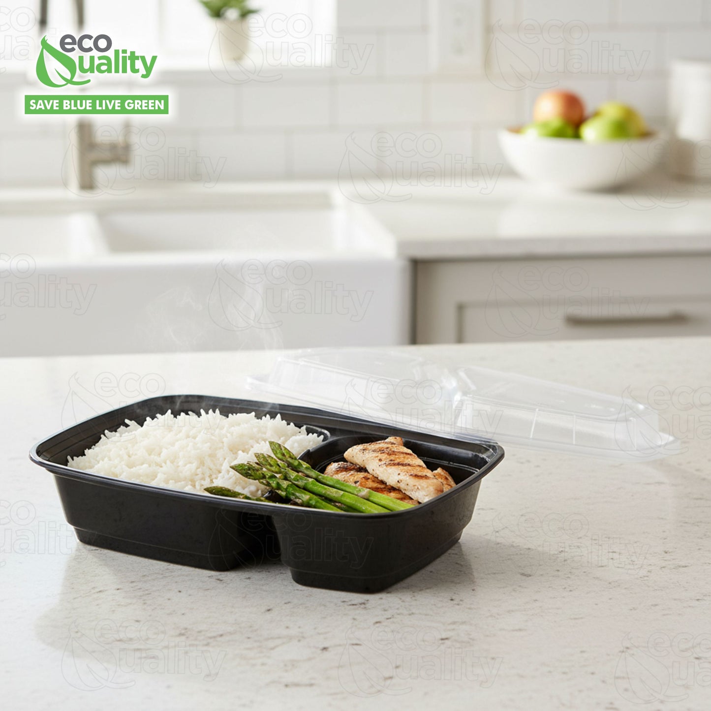 32oz Microwavable Food Storage Rectangular Meal Prep Container with Lids Great for Reusable Lunch Box, Leak Proof Restaurant Take-Out, Catering