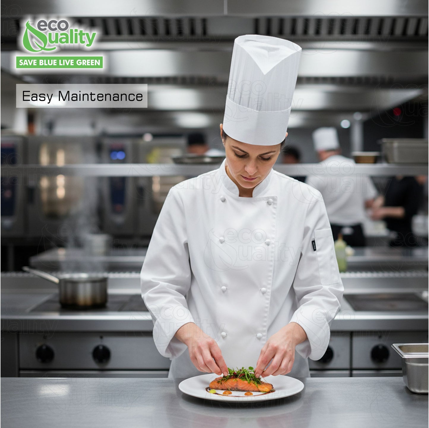 Unisex Chef Jacket Long Sleeves, Chef Coat - Restaurant Kitchen Chef Uniform Button Design