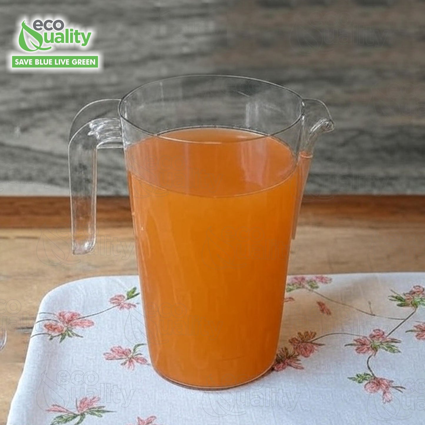 50oz Crystal Clear Plastic Beverage Carafe Pitcher