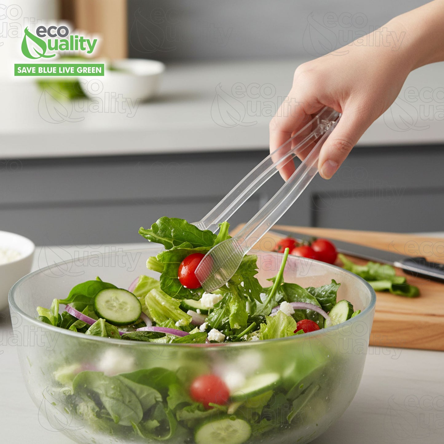 7" Heavy Duty Serving Tongs Clear