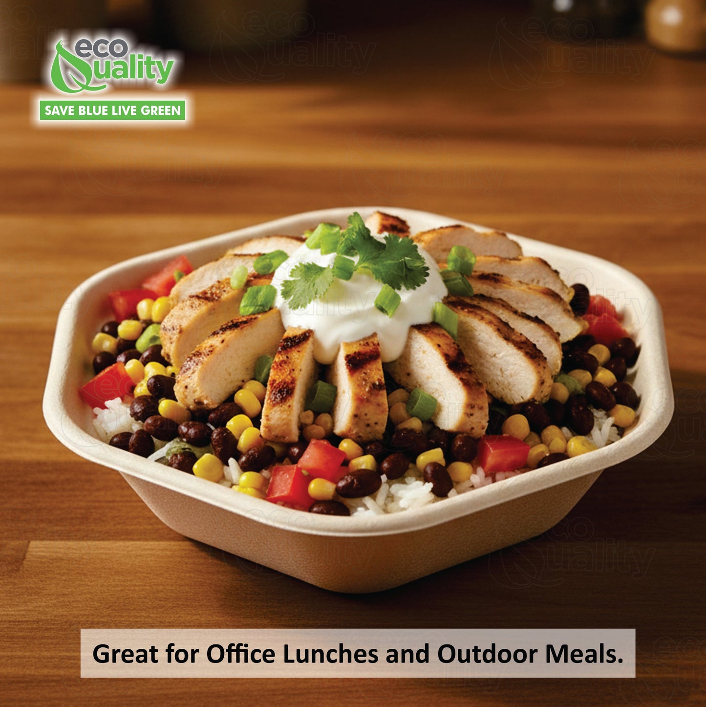 Hexagon 32oz disposable bowl made from sugarcane fiber compostable catering use