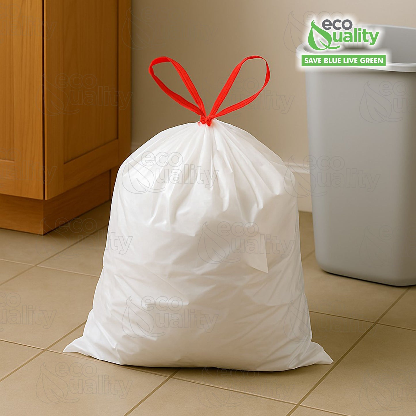 Plastic Trash Bags - White Tall Kitchen Garbage Bags (13 Gallon)