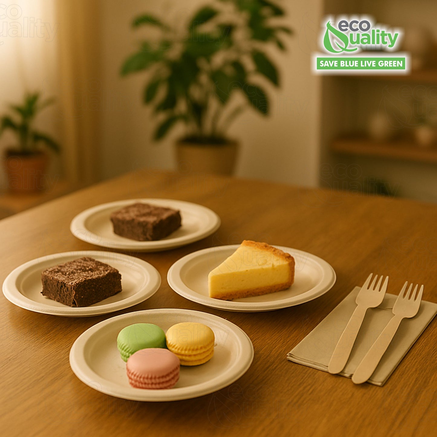 EcoQuality Compostable 6" Fiber Plates