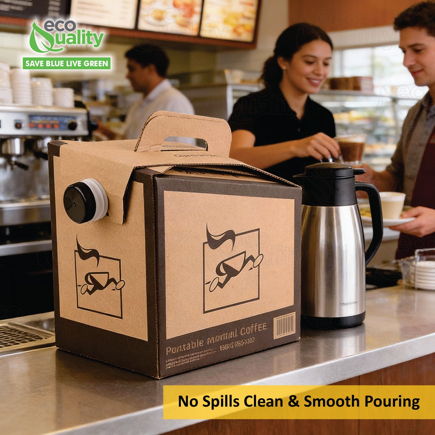 96oz Portable Box of Joe Disposable Coffee Dispenser for Insulated Hot Cold Drinks To Go