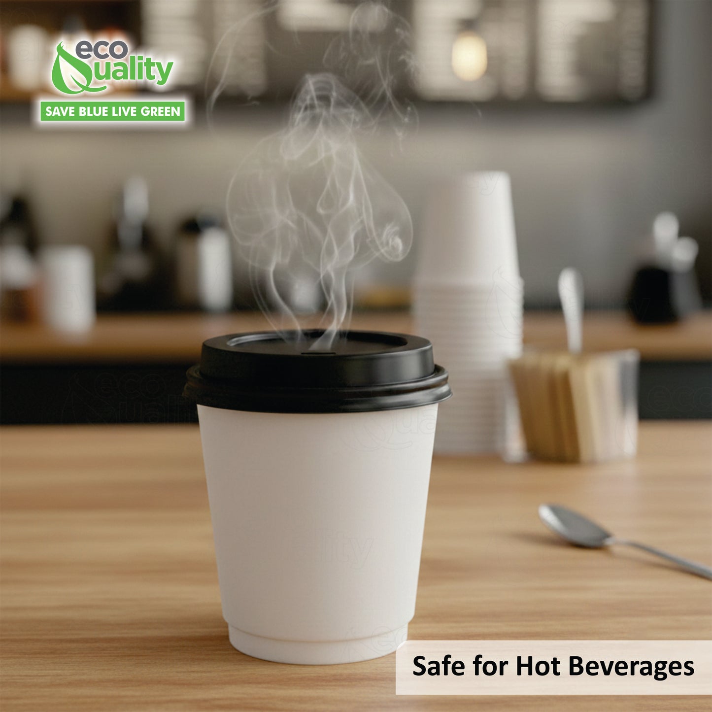 Disposable Travel Black Dome and White Dome Lids for Paper Hot Cups (10oz, 12oz, 16oz, 20oz)