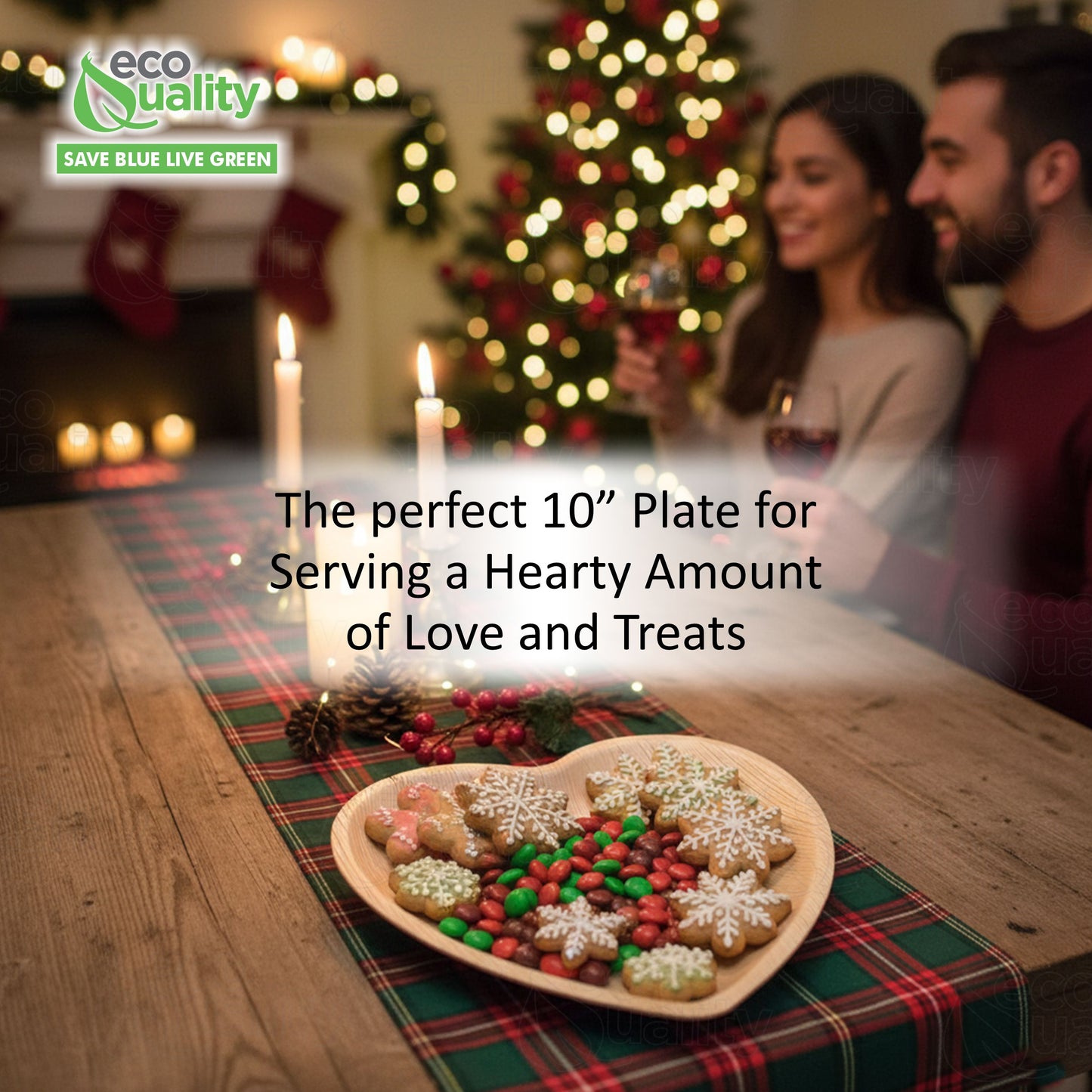 Heart shaped disposable palm leaf plate eco friendly compostable tableware