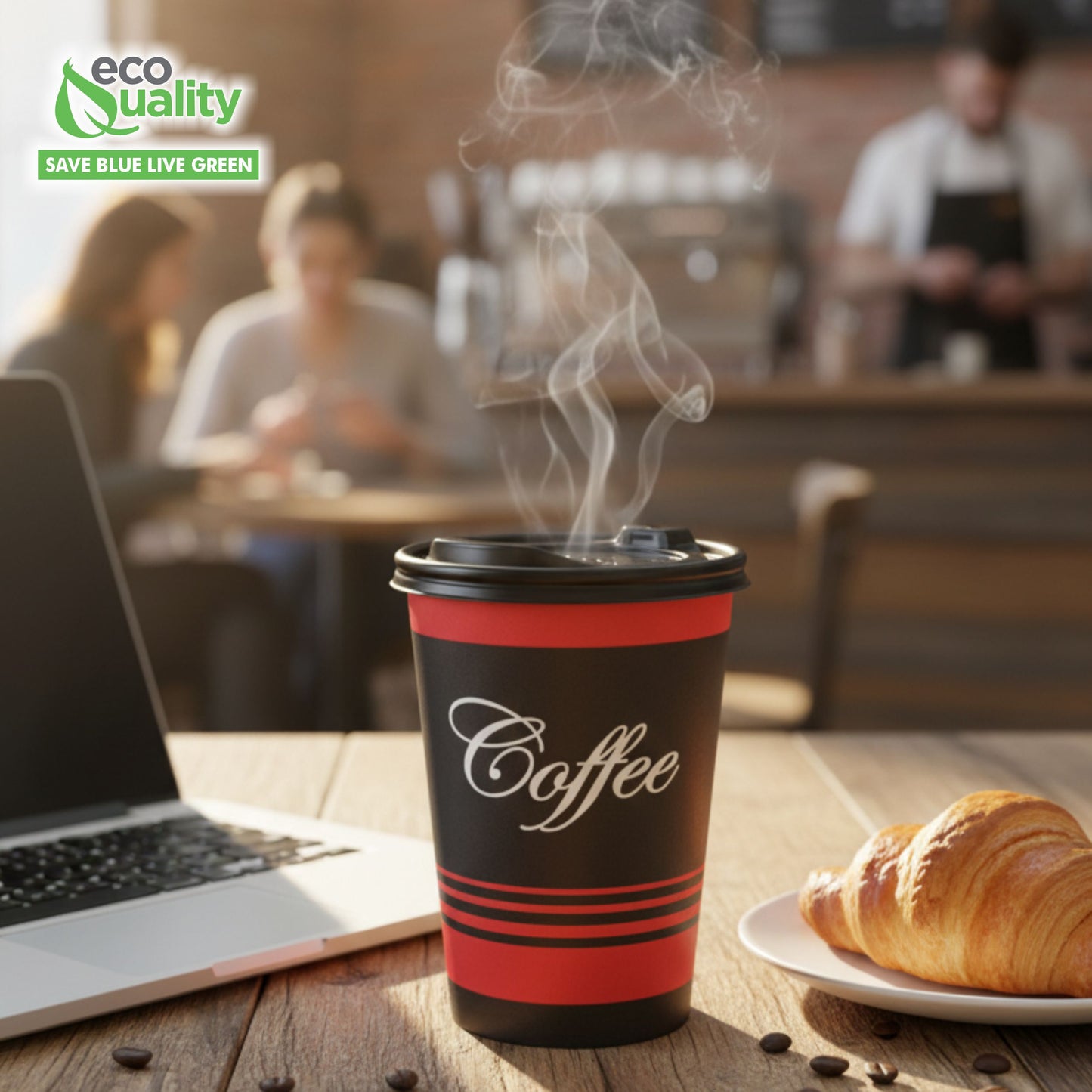 Black Flat Tear Back Lids for Hot Cup, Coffee Cup, Paper Cup - Universal Size Fits 10,12,16,20oz Disposable Cups - Black Coffee Cup Lids Standard 90mm