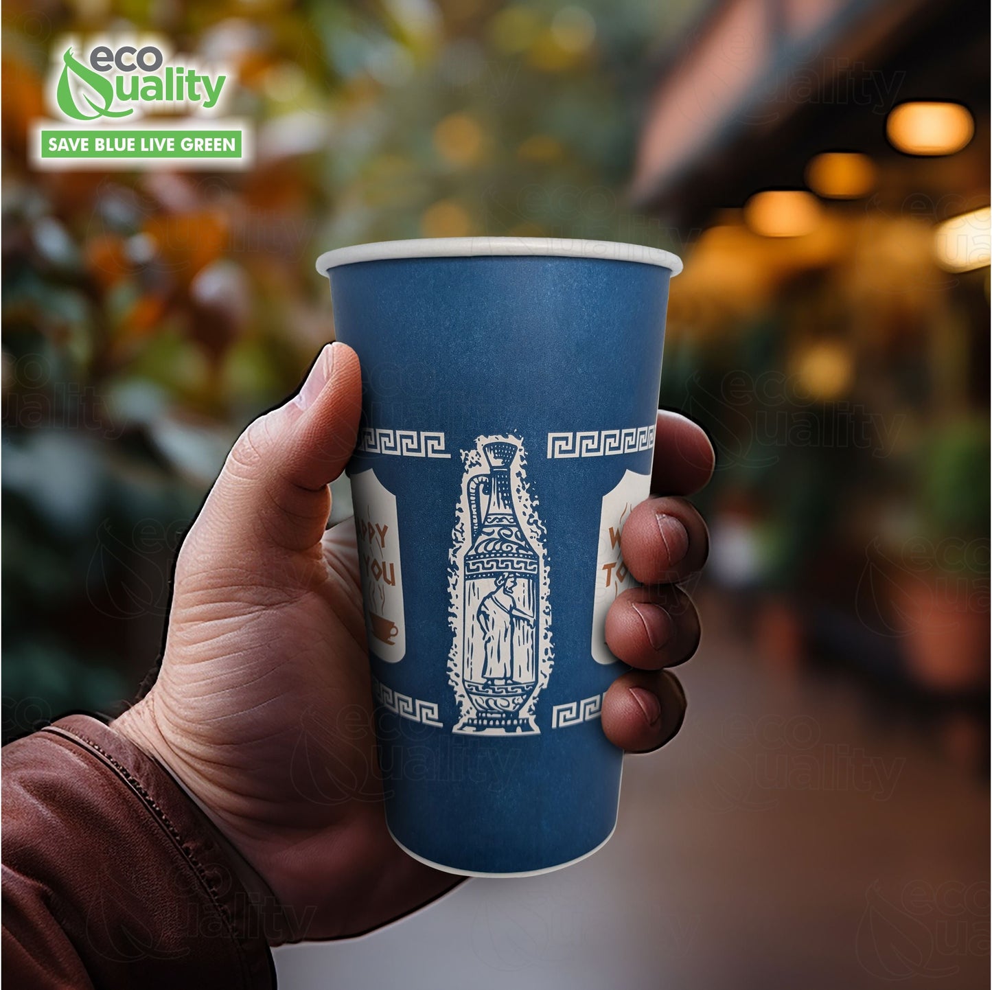 New York Greek Style Insulated Paper Hot Cold Cups
