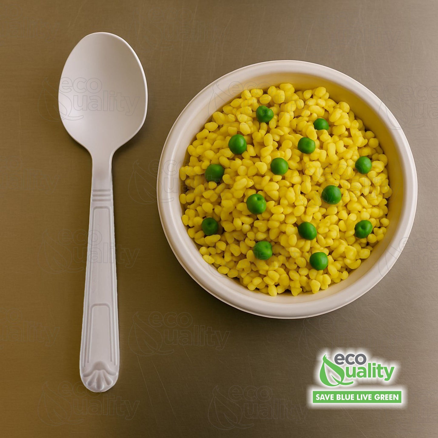 Disposable Plastic Heavy Weight Spoons Black/White Unwrapped