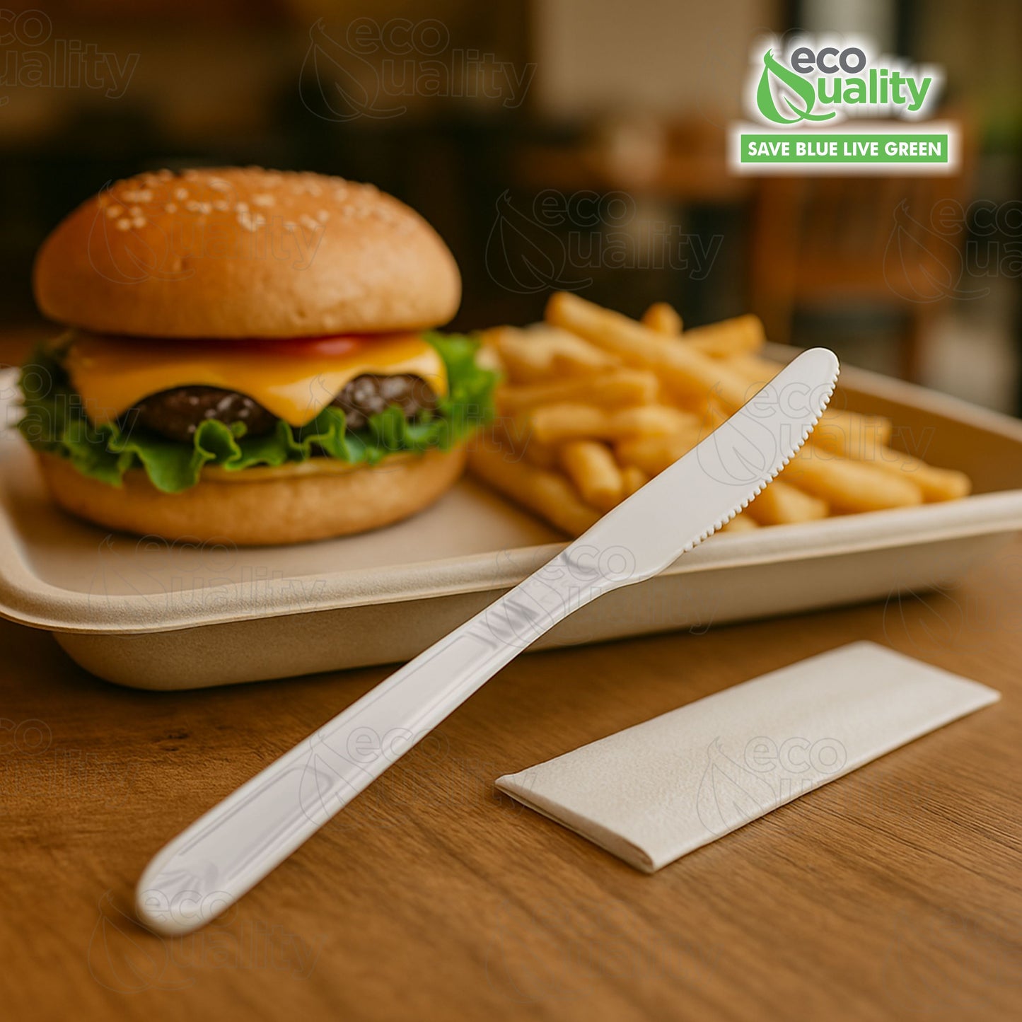 Disposable Plastic Heavy Weight Knives Black/White Unwrapped
