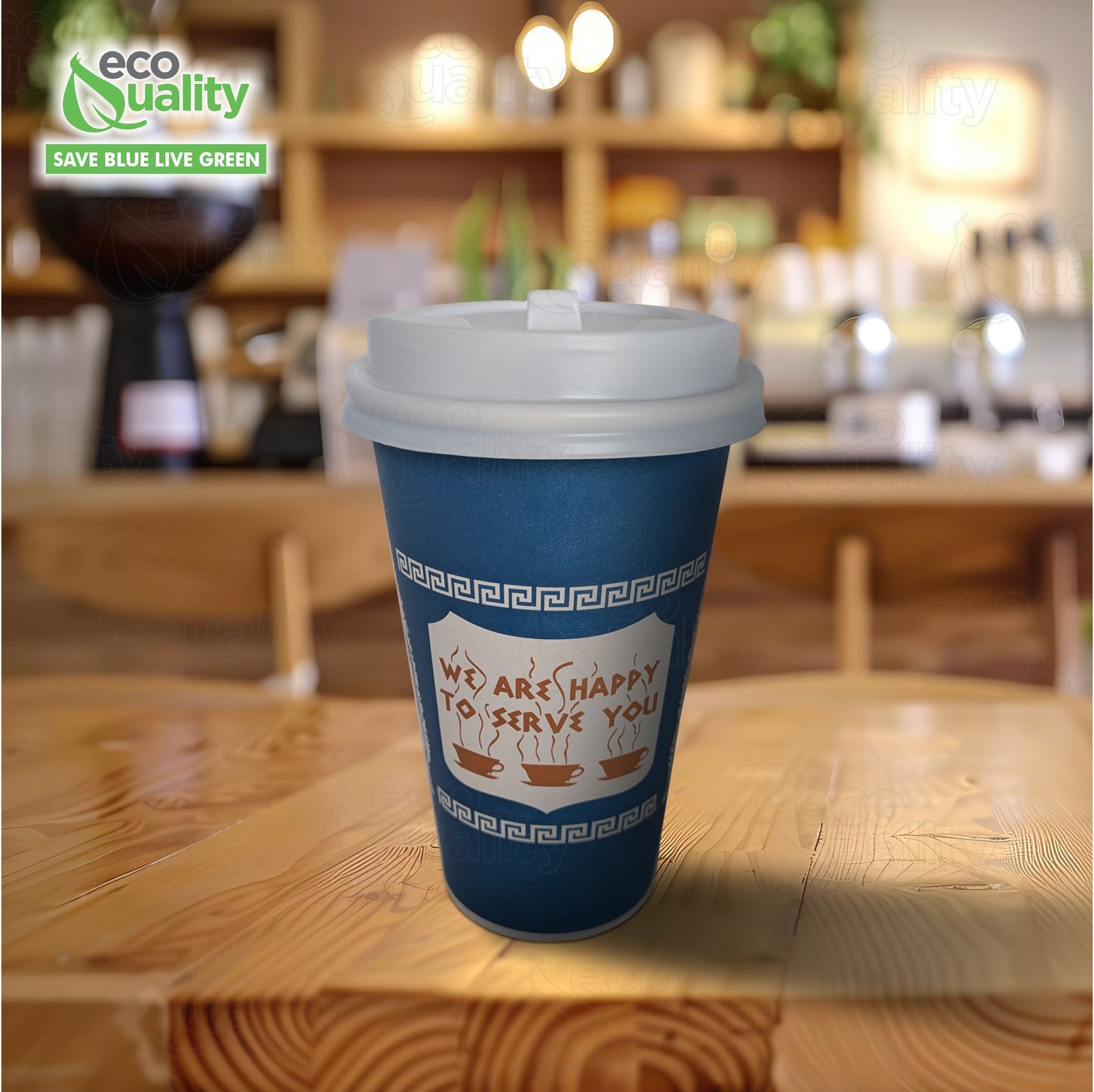 New York Greek Style Insulated Paper Hot Cold Cups with White Dome Lids