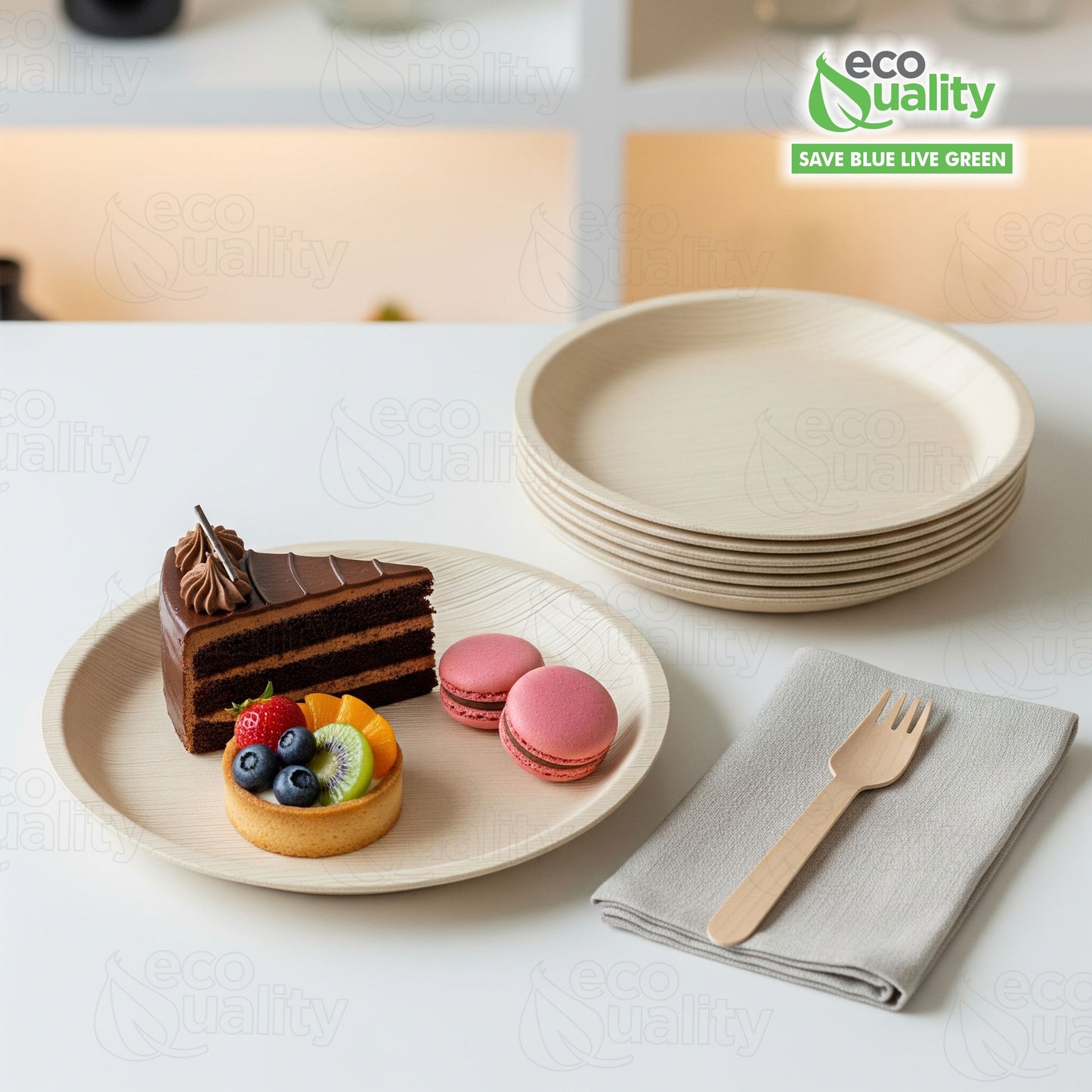 7 Inch Round White Compostable Fiber Plates