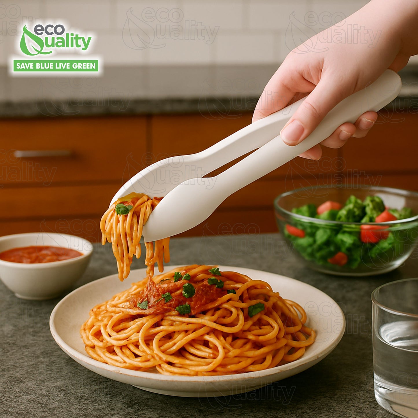 12" Heavy Duty Serving Tongs White