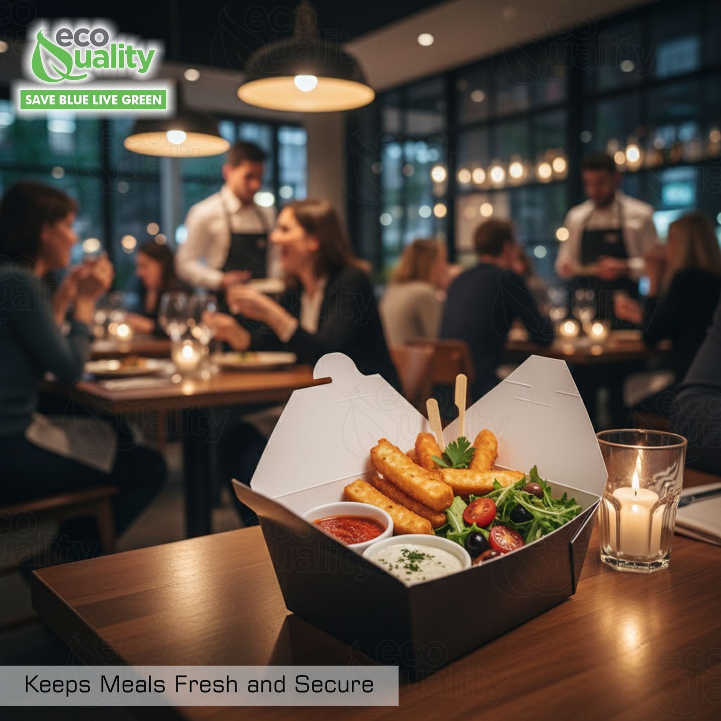 #4 Black Paper Take Out Food Containers with Closeable Lid