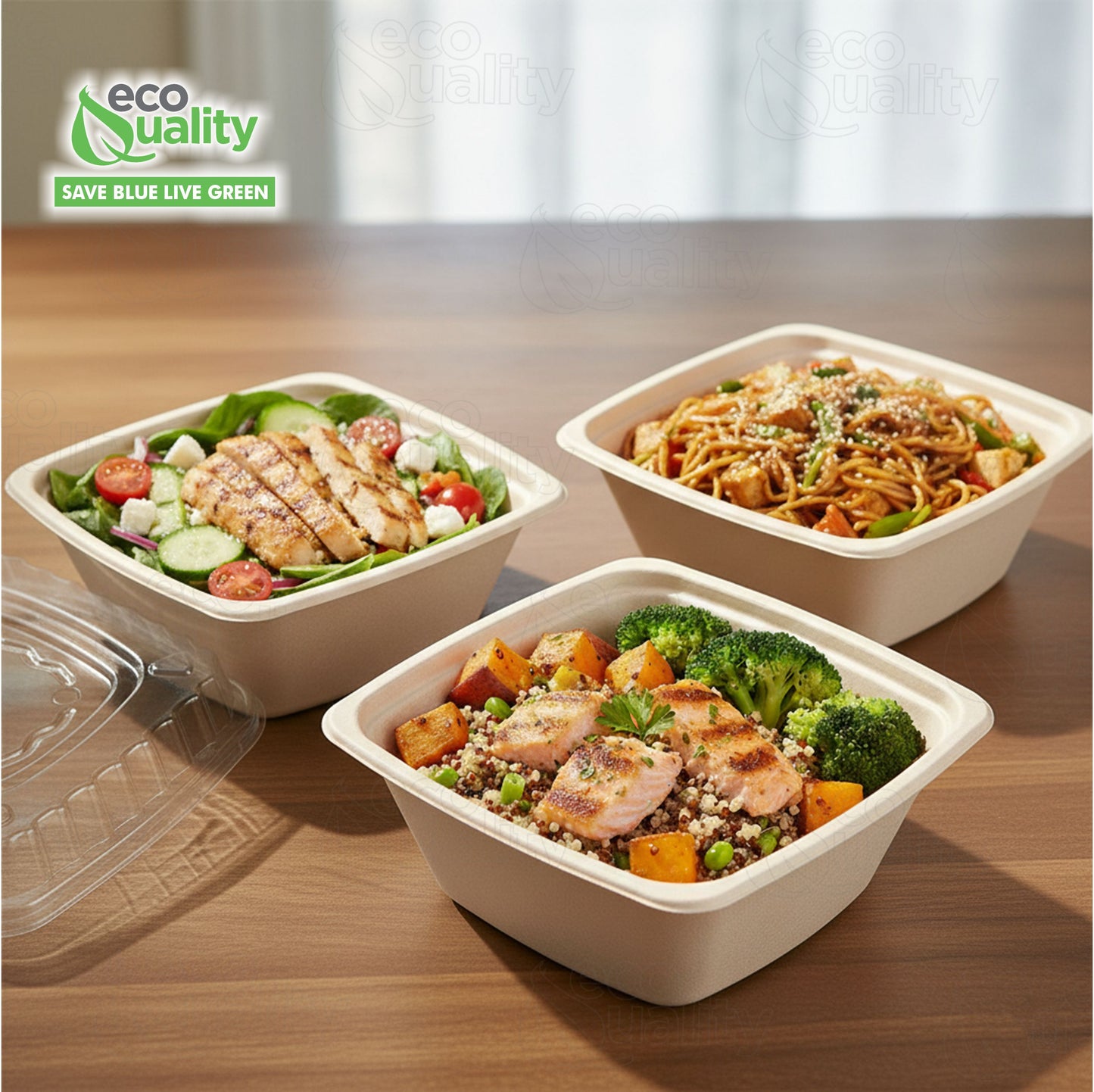 Eco Friendly Disposable Square Bowls Compostable Container