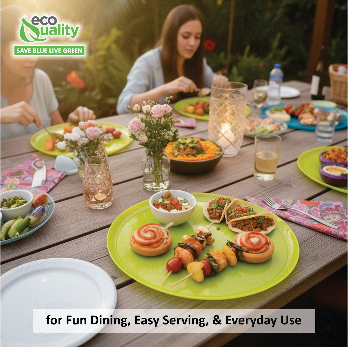 Ridged Assorted Jewel Round Tray – Elegant Serving Trays for Events