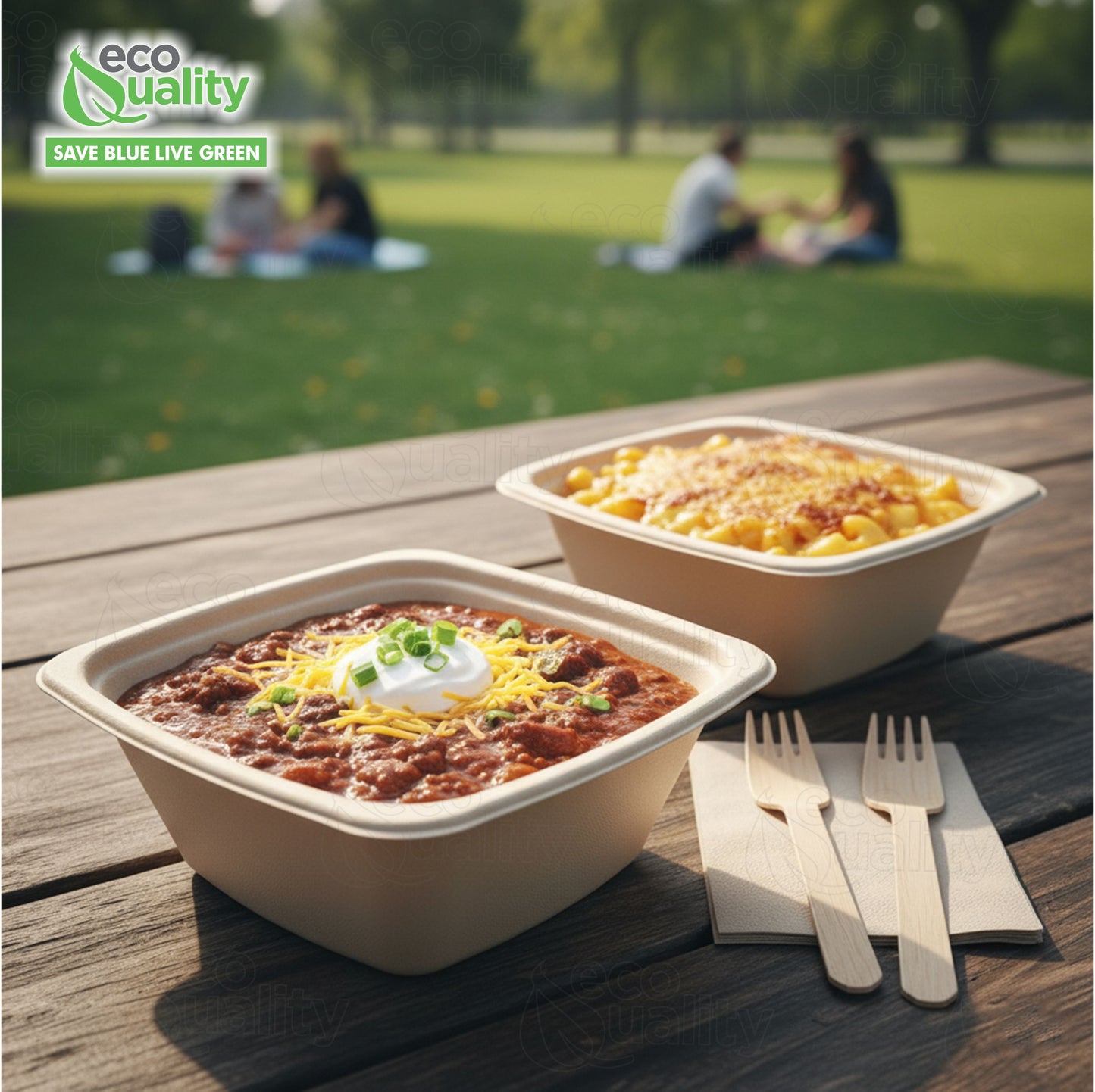 Eco Friendly Disposable Square Bowls Compostable Container