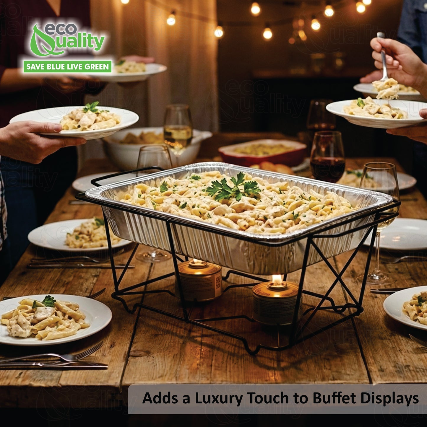 Wire Chafing Rack – Elegant Black & Gold for Buffets, Catering & Events