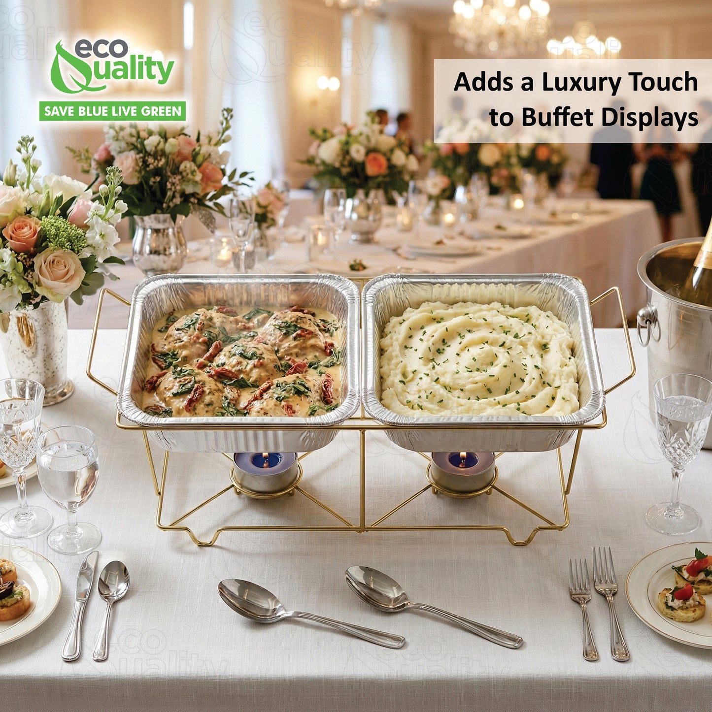 Wire Chafing Rack – Elegant Black & Gold for Buffets, Catering & Events