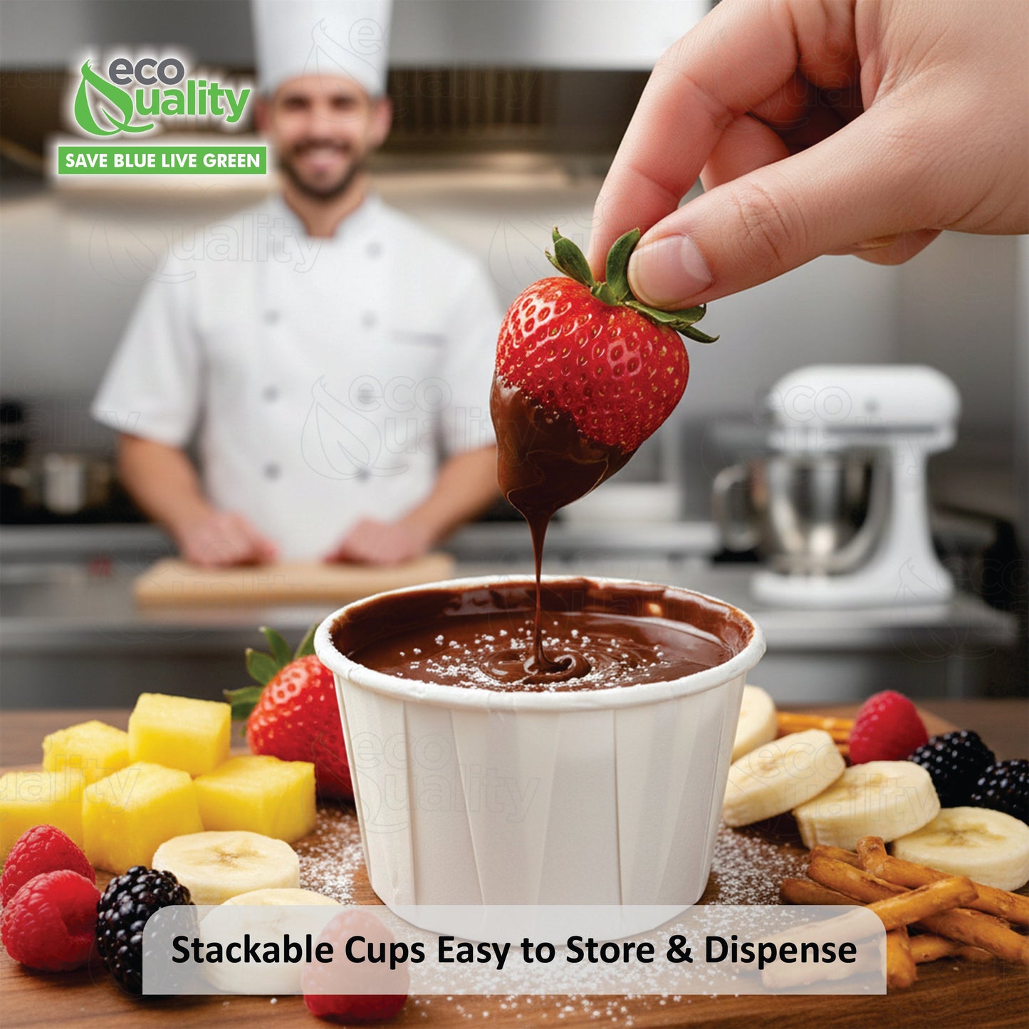 Disposable White Paper Souffle Cup with Rolled Rim