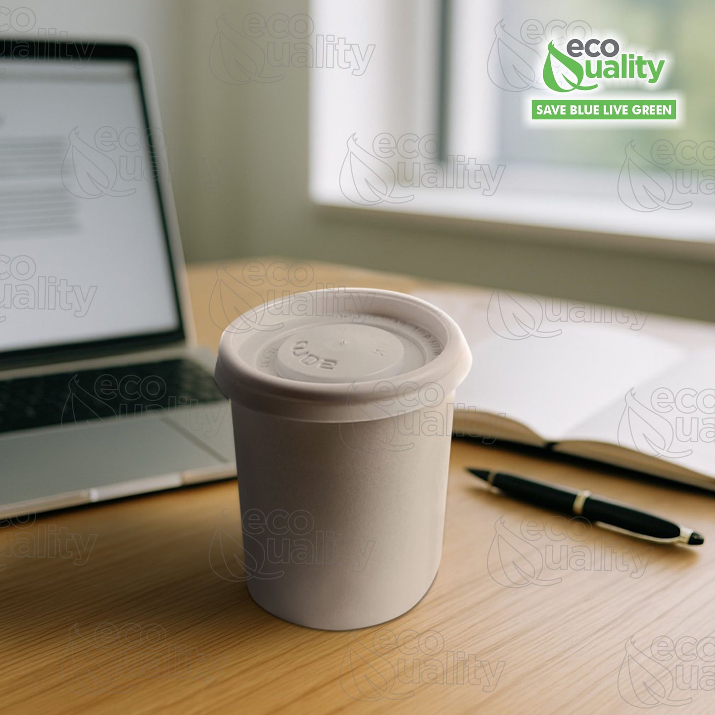 4oz White Disposable Paper Coffee Espresso Cups with White Lids