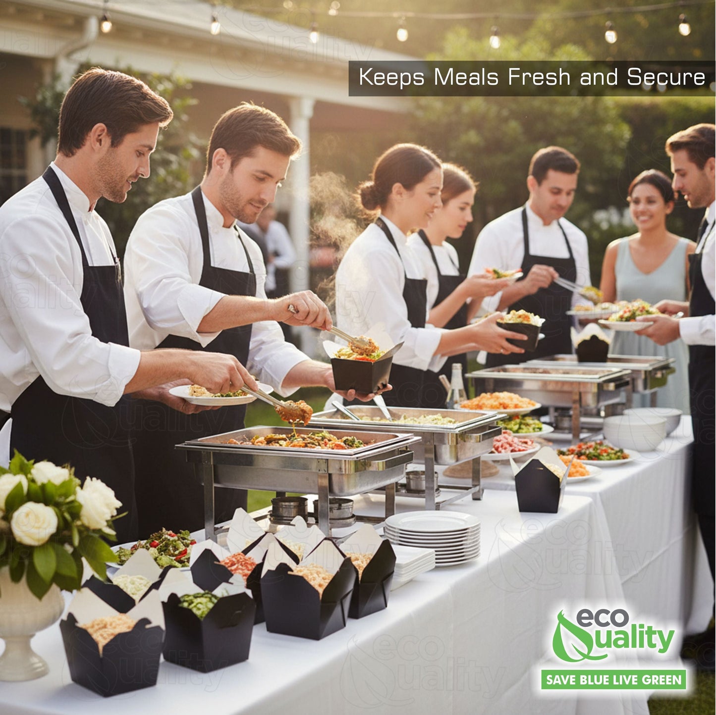 #1 Black Paper Take Out Food Containers with Closeable Lid